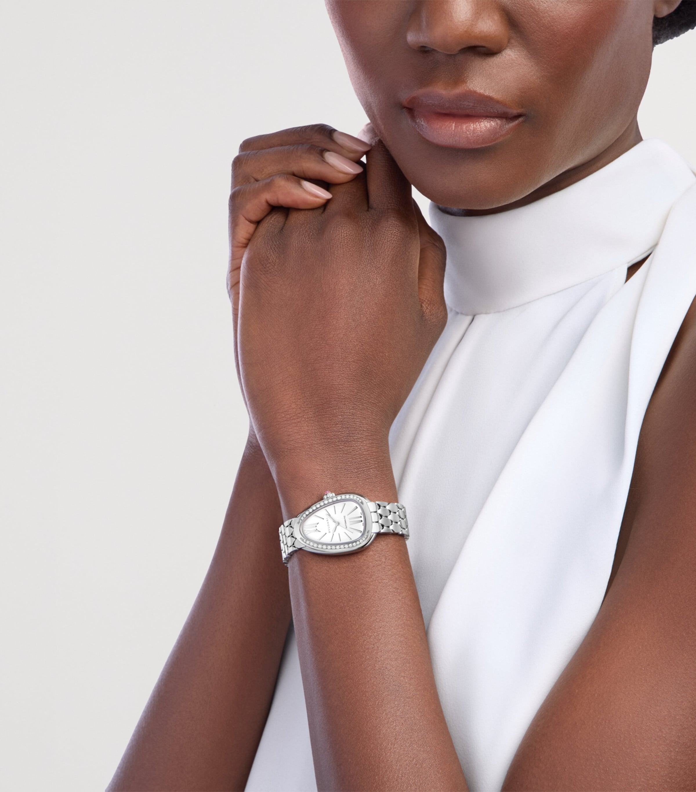 Stainless Steel and Diamond Serpenti Seduttori Watch 34mm GREY Image 6