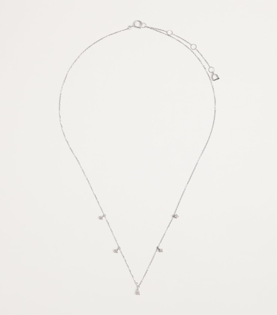 Astrid & Miyu White Gold and Diamond Pear Charm Necklace Gold Image 3