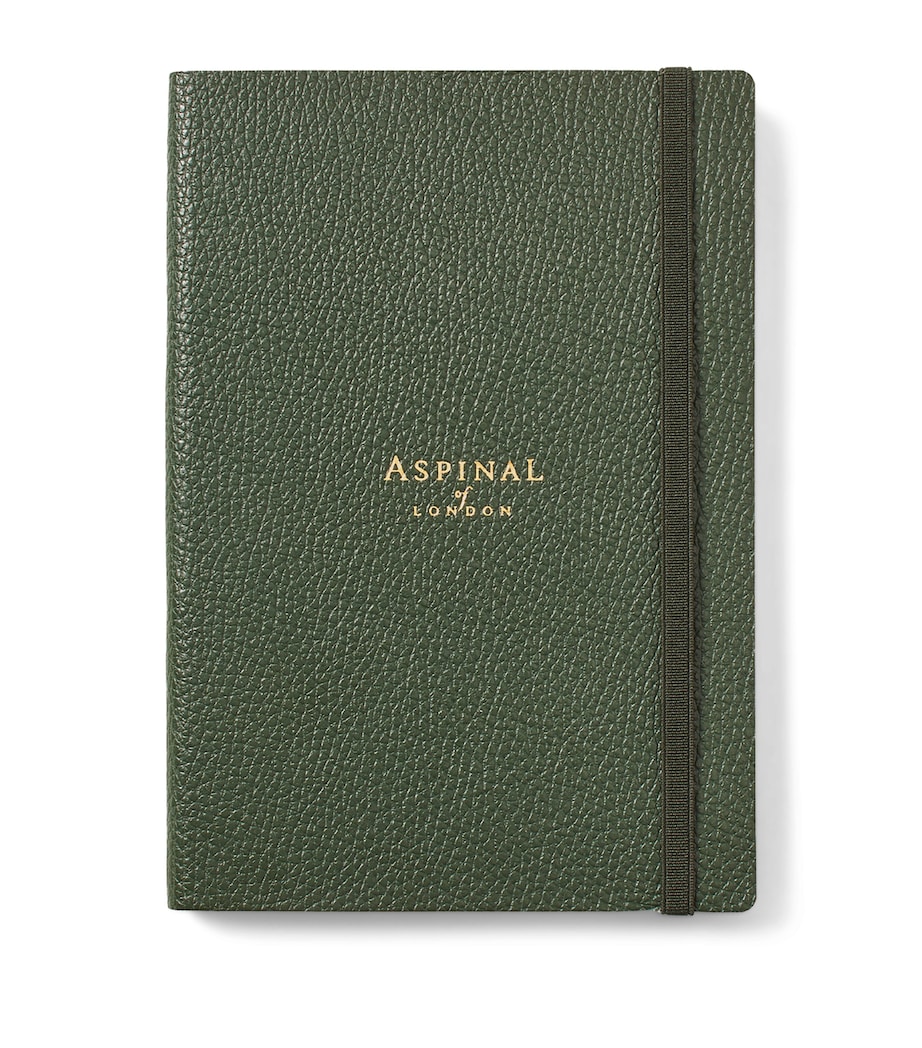 Grained Leather Bound A5 Notebook EVERGREEN Image 2