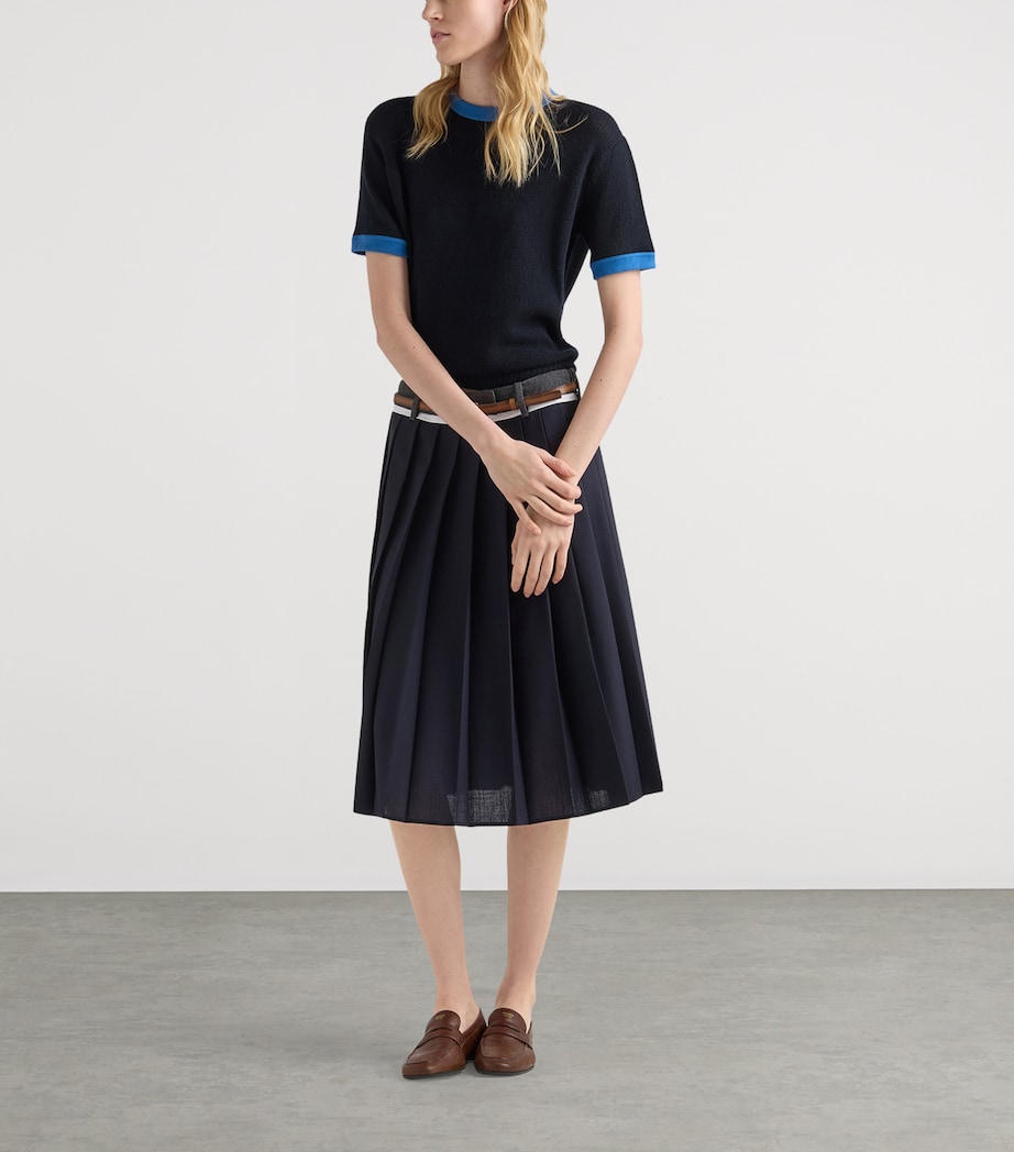 Prada Womens Cashmere Short-Sleeve Sweater Image 2