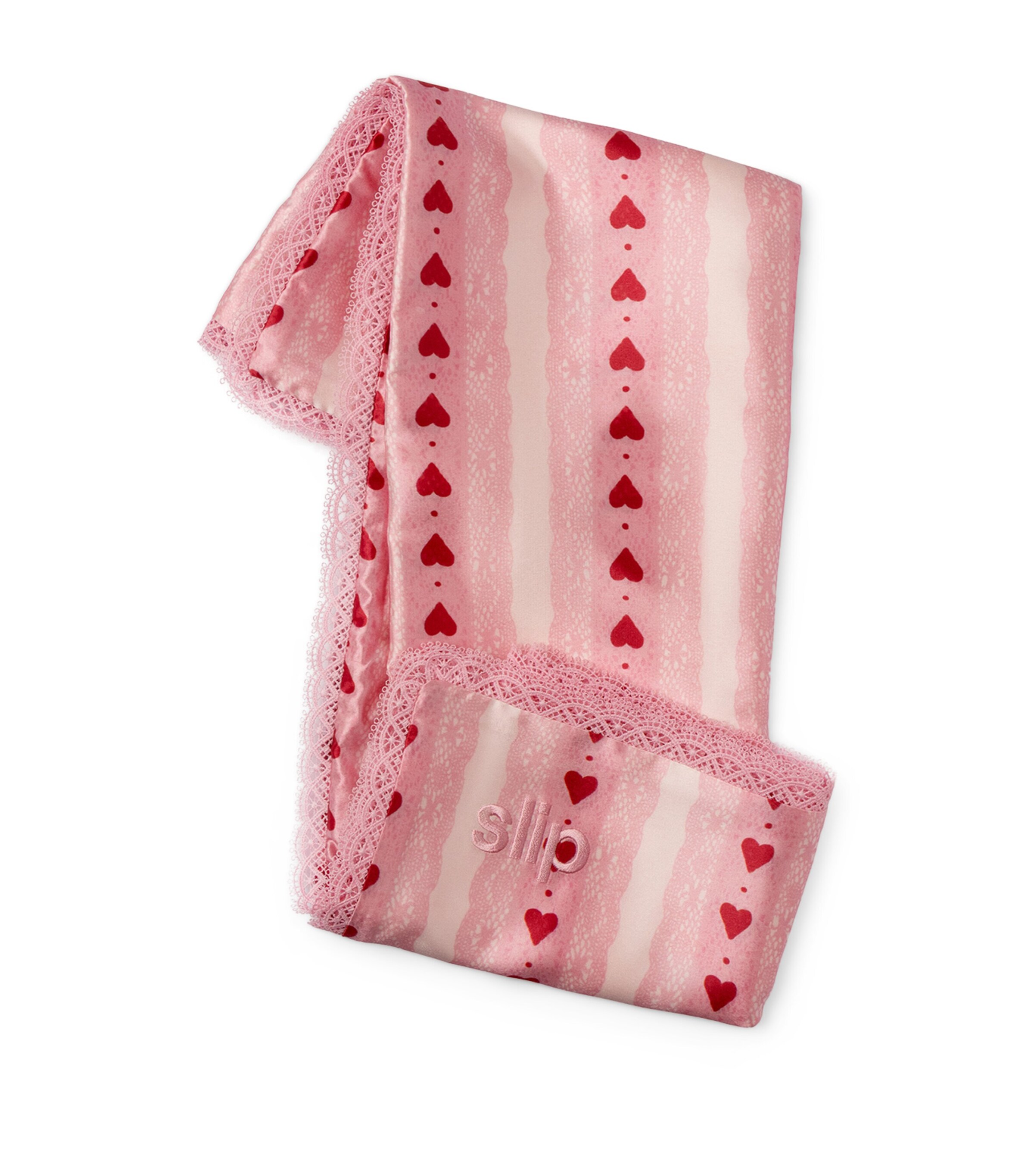 Lace-Trim Silk Sweetie Queen Pillowcase SWEETIE Image 2