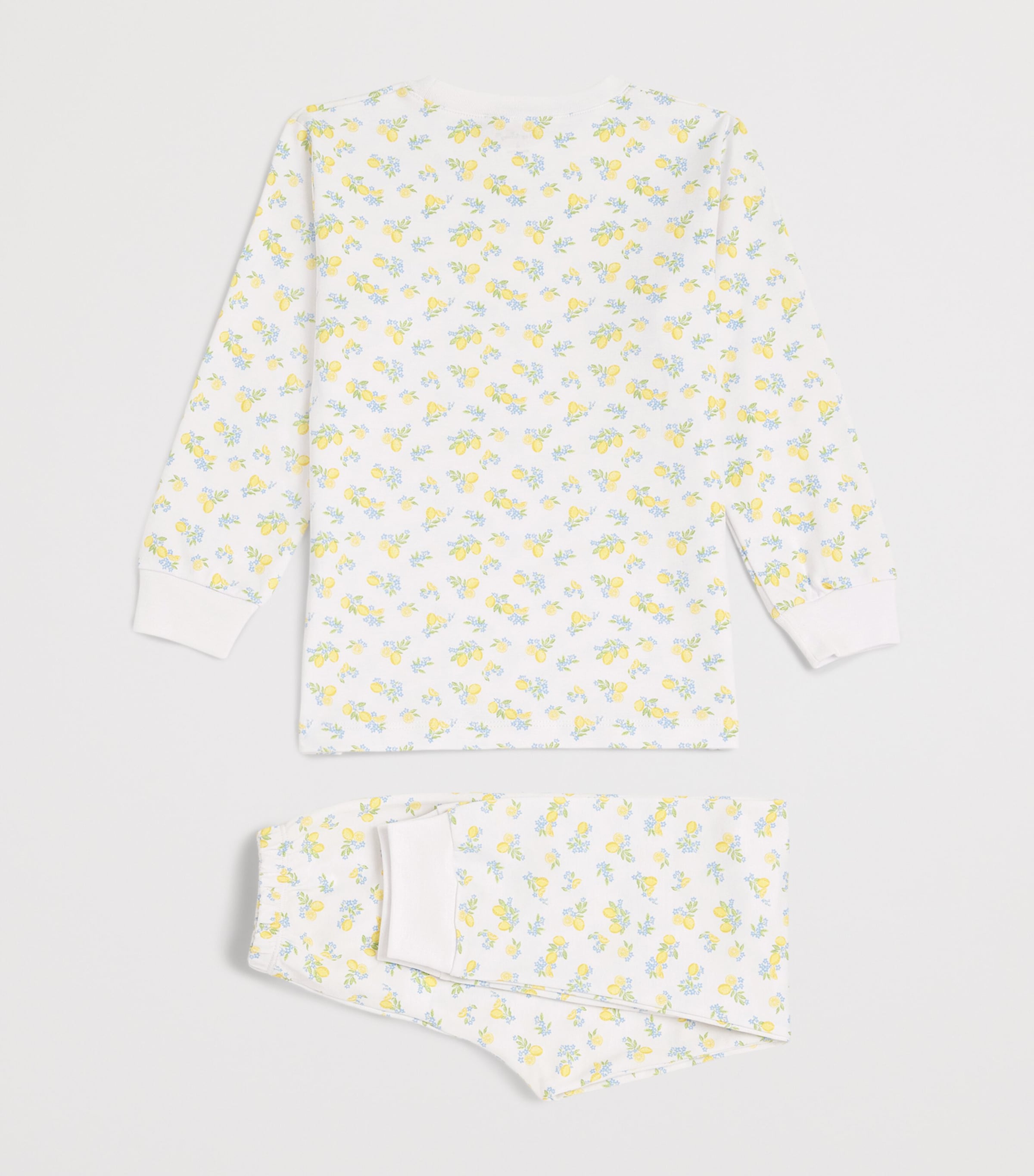 Pima Cotton Long-Sleeve Pyjamas (2-6 Years) K999LEMON BLOSSOMS Image 2