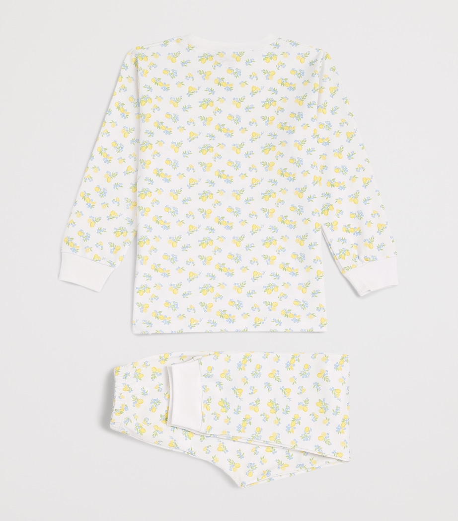 Pima Cotton Long-Sleeve Pyjamas (2-6 Years) K999LEMON BLOSSOMS Image 2