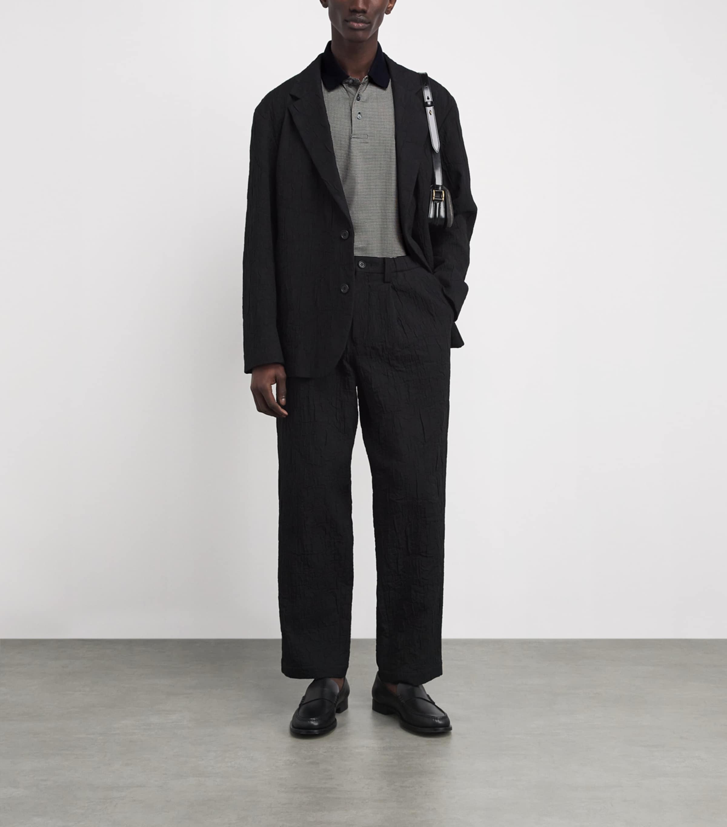 Lyocell-Cotton Micro-Print Polo Shirt F1158 Image 2