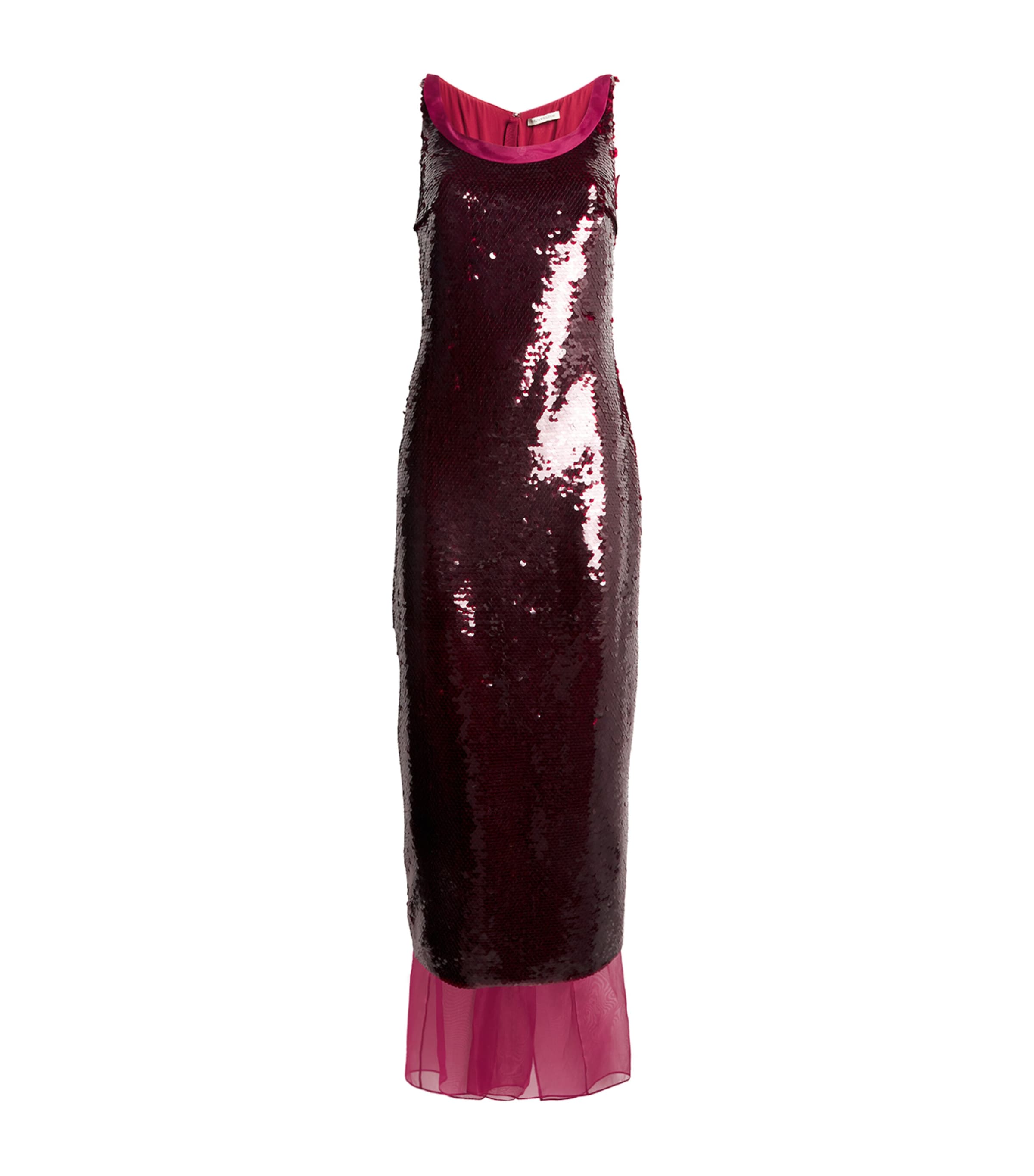 Emilia Wickstead Nehemia Sequin Column Dress In Burgundy