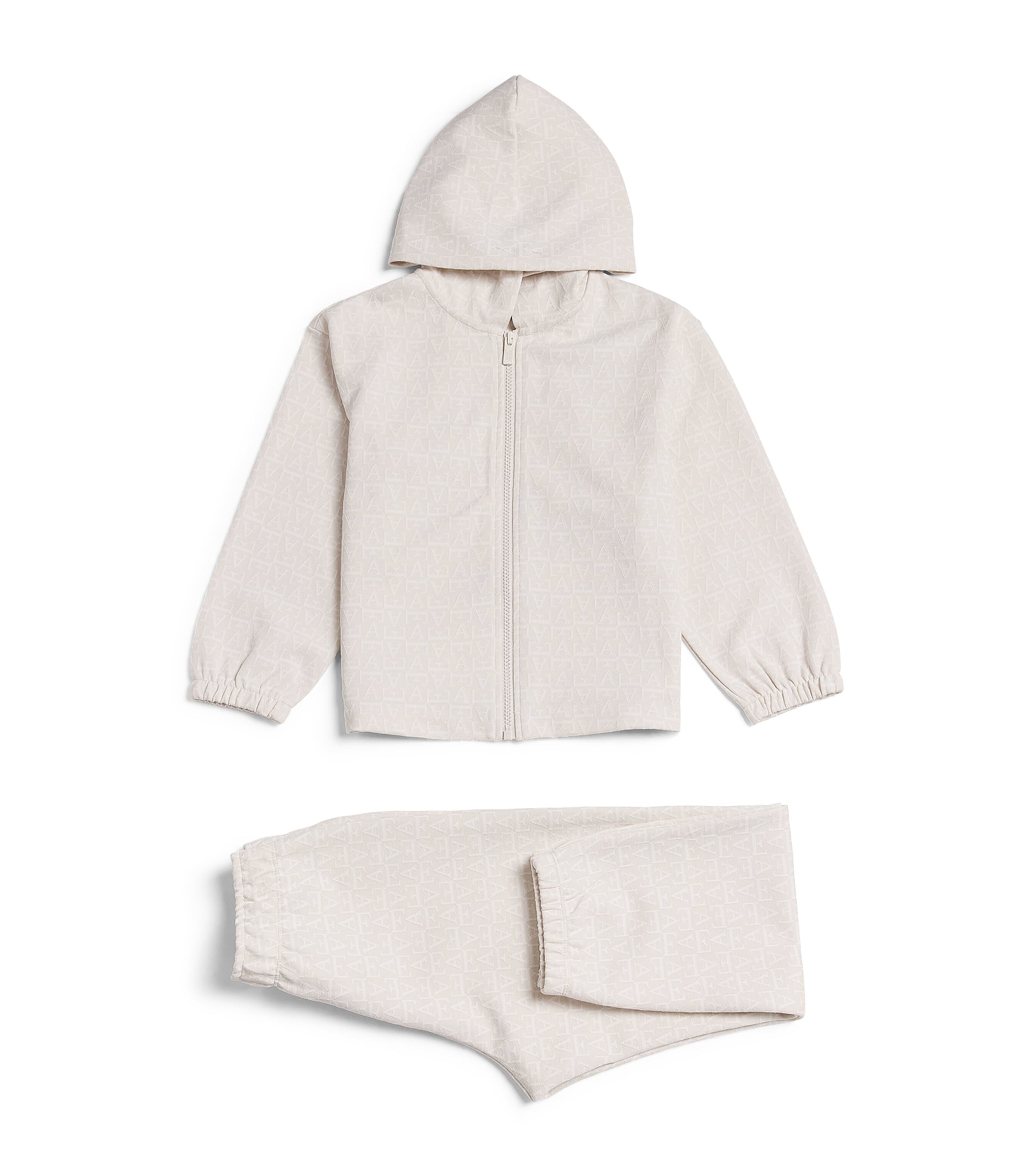 Emporio Armani Kids Logo Hoodie and Sweatpants Set (4-16 Years) White Sand Image 1
