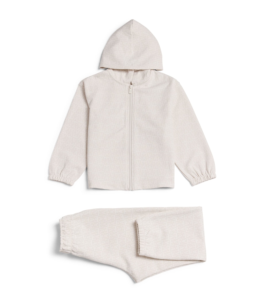 Emporio Armani Kids Logo Hoodie and Sweatpants Set (4-16 Years) White Sand Image 1