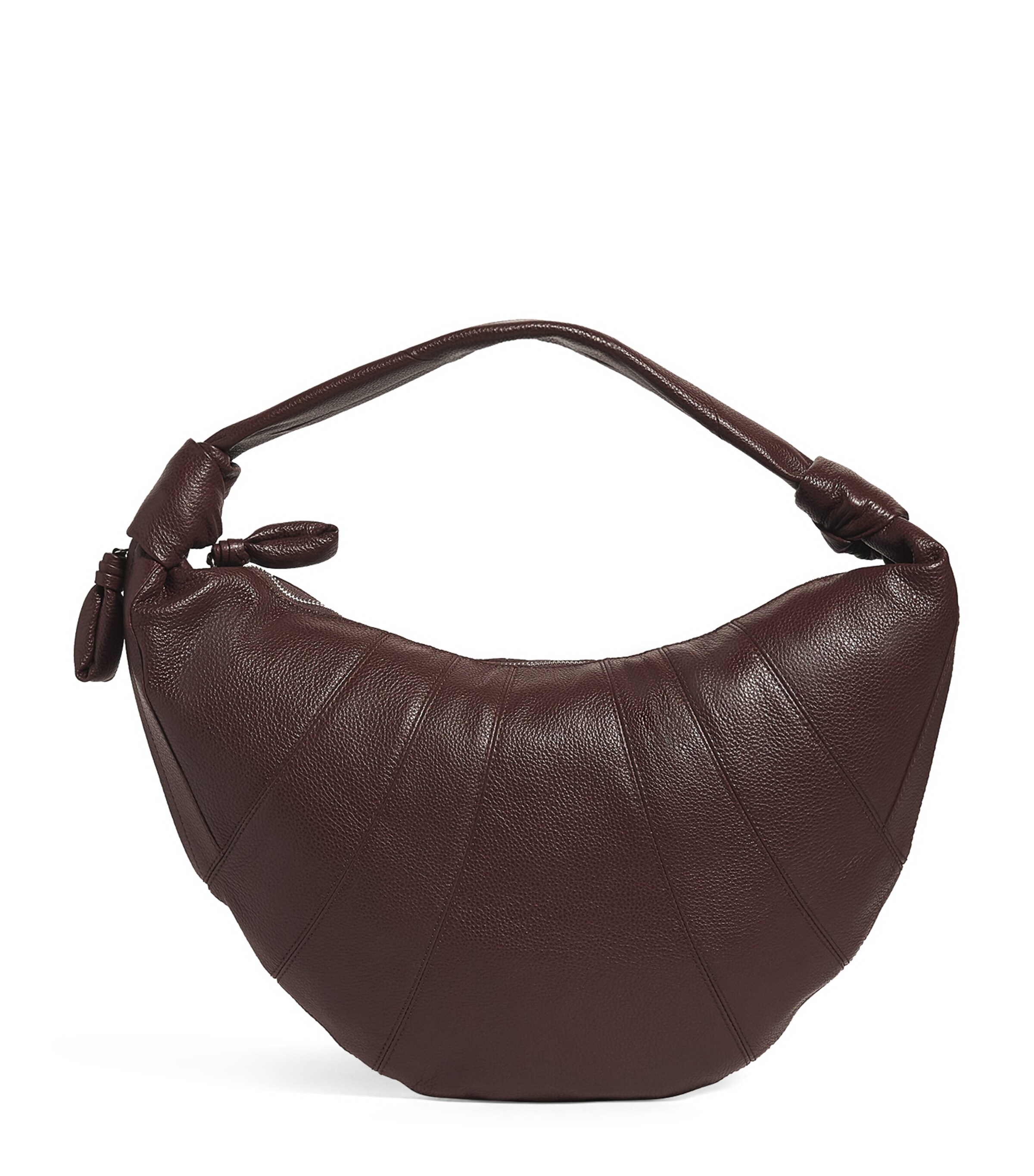 Grained Leather Fortune Croissant Shoulder Bag