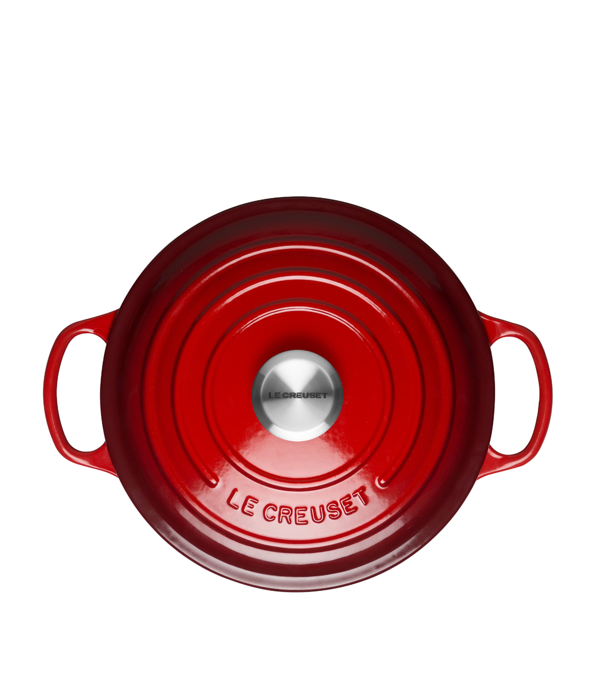 Cast Iron Round Casserole Dish (28cm) CERISE Image 2
