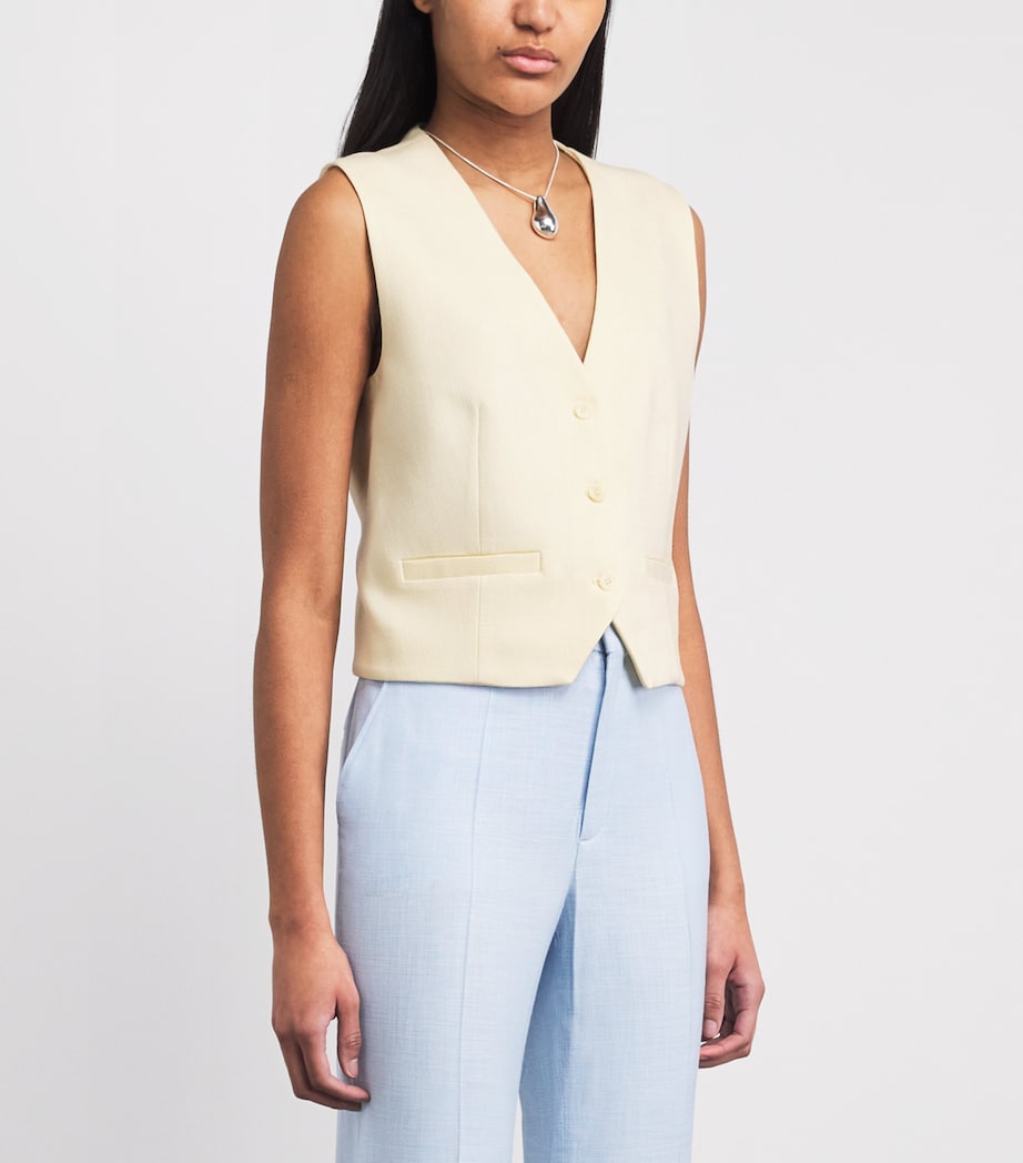 Maje Womens Tailored Waistcoat Pale Yellow Image 4