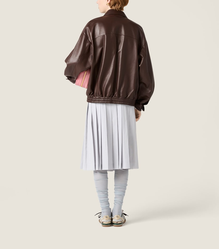 Cotton Pleated Midi Skirt F0424 Image 3