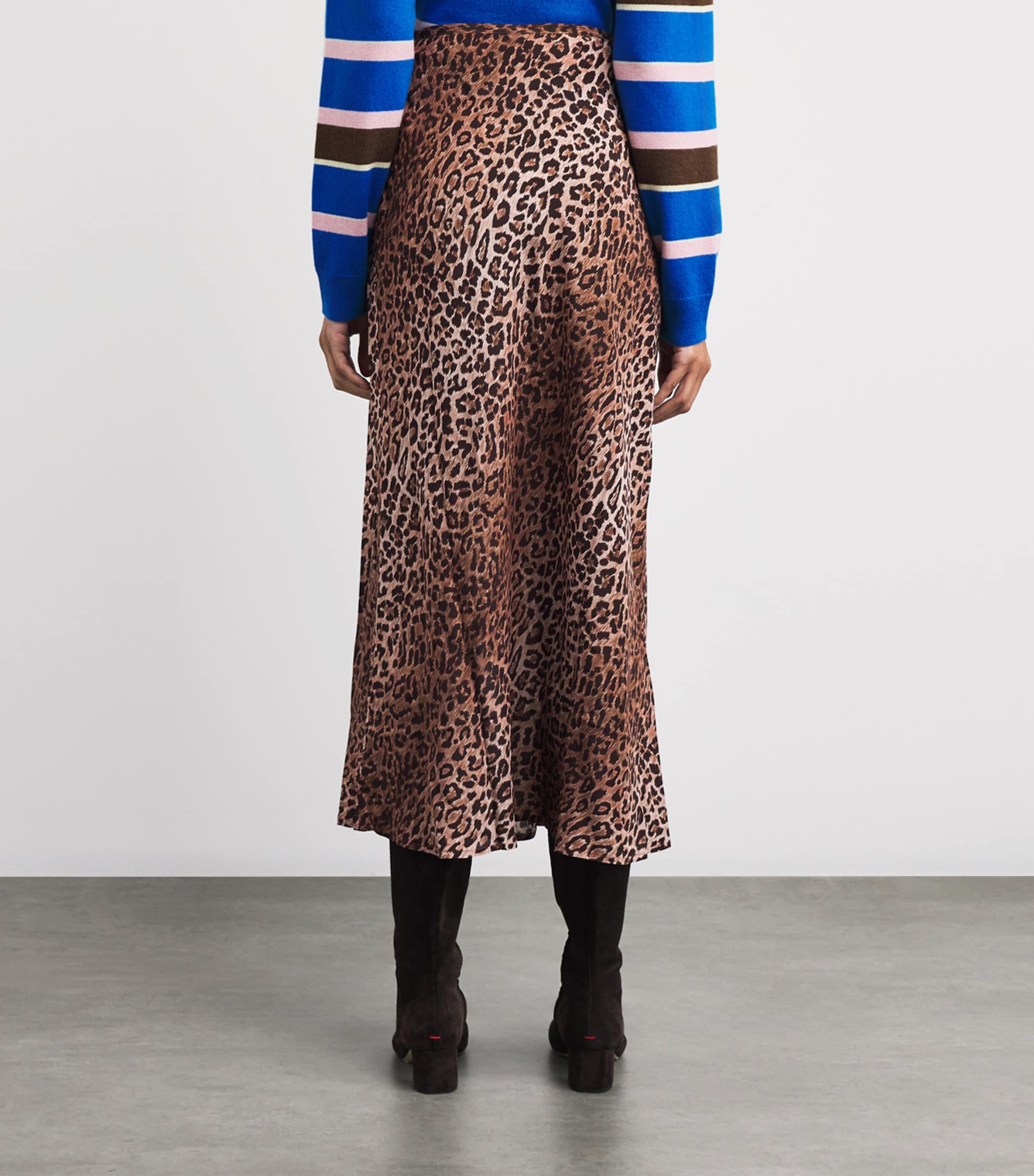 Silk Leopard Kelly Midi Skirt LEOPARD BROWN Image 4