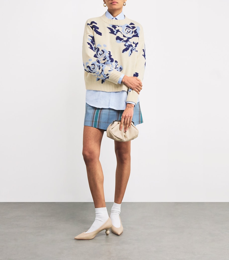Oversized Floral Sweater LIGHT BLUE Image 2
