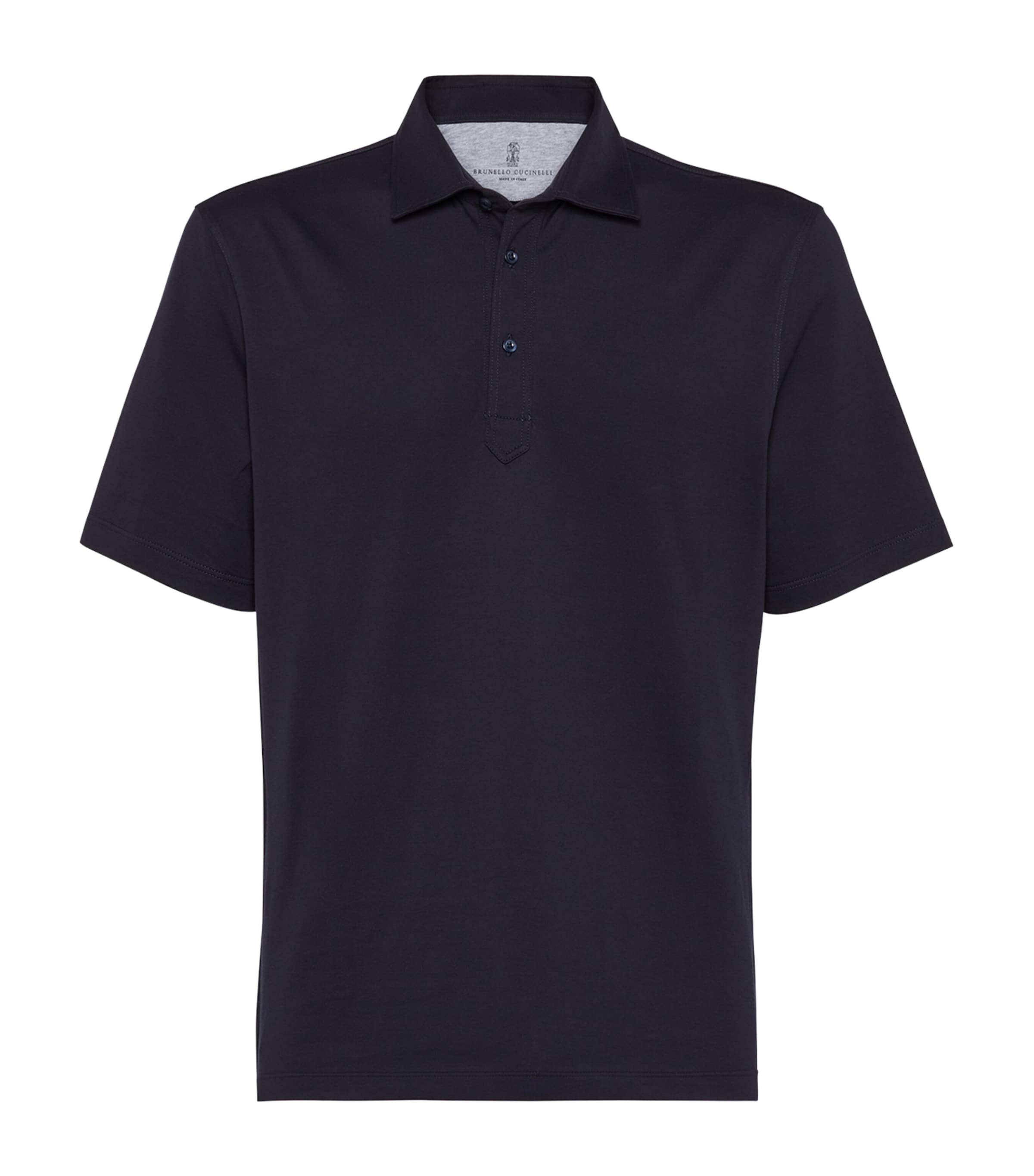 Brunello Cucinelli Cotton Polo Shirt In Blue