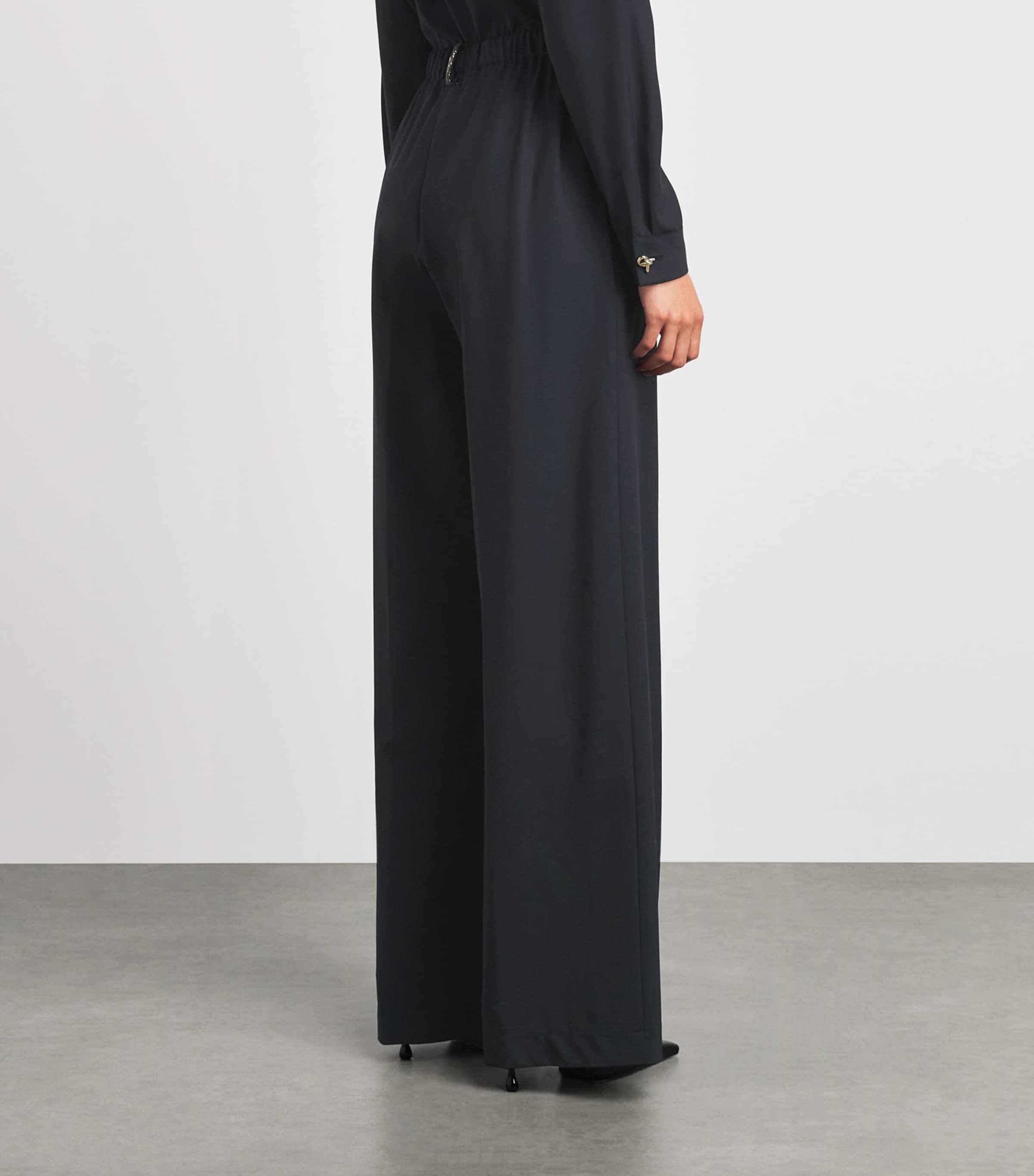 Fabiana Filippi Womens Merino-Blend Beaded Trousers Blu Notte Image 5