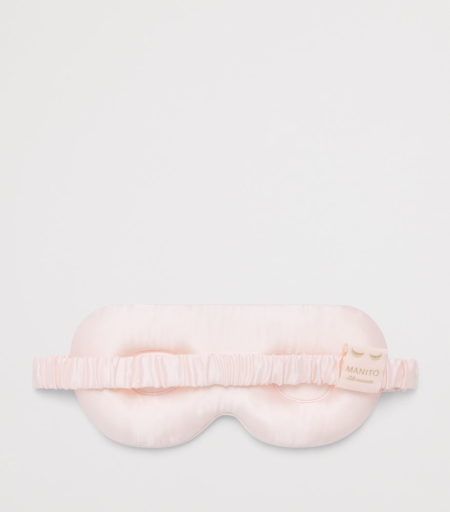 MANITO Womens Mulberry Silk Eyelash Sleep Mask Ballet Pink Image 2