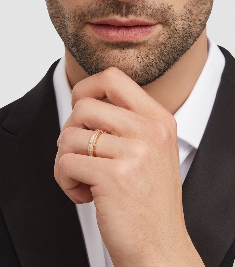 Rose Gold and Diamond B.zero1 One-Band Ring PINK GOLD Image 5