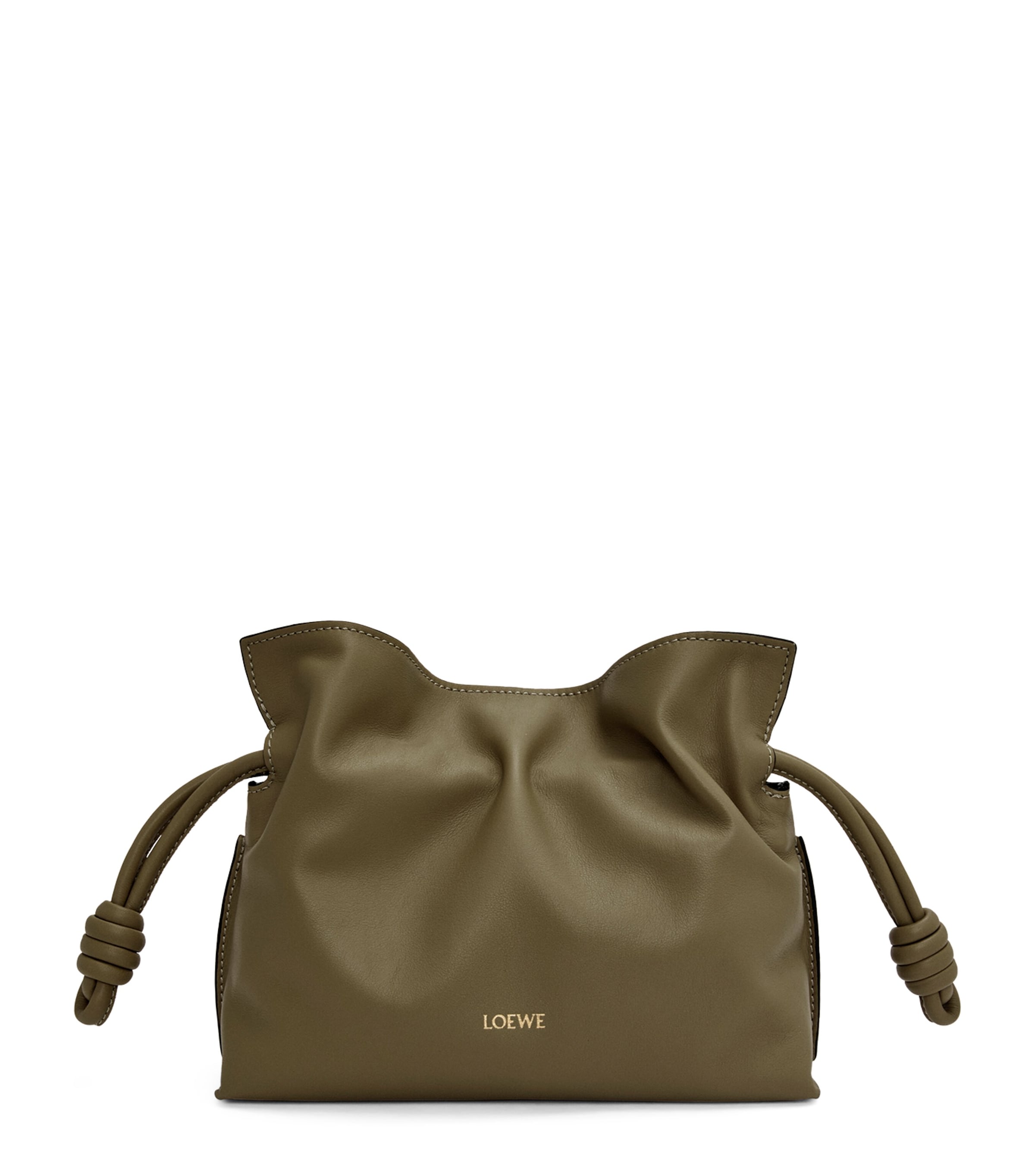 Loewe Flamenco Mini Napa Drawstring Clutch Bag In Green