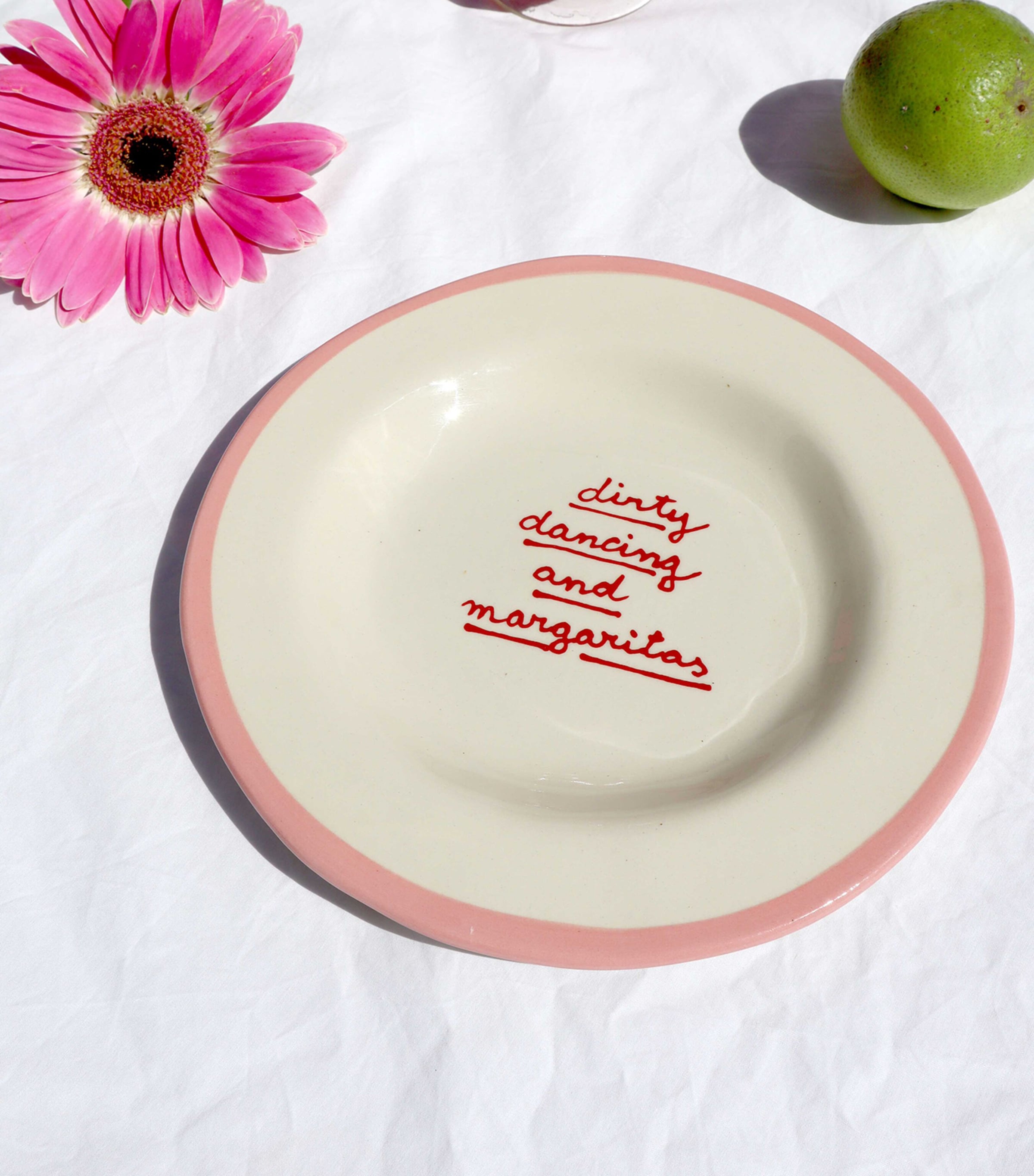 Dirty Dancing and Margaritas Plate (22cm) PINK AND RED Image 2