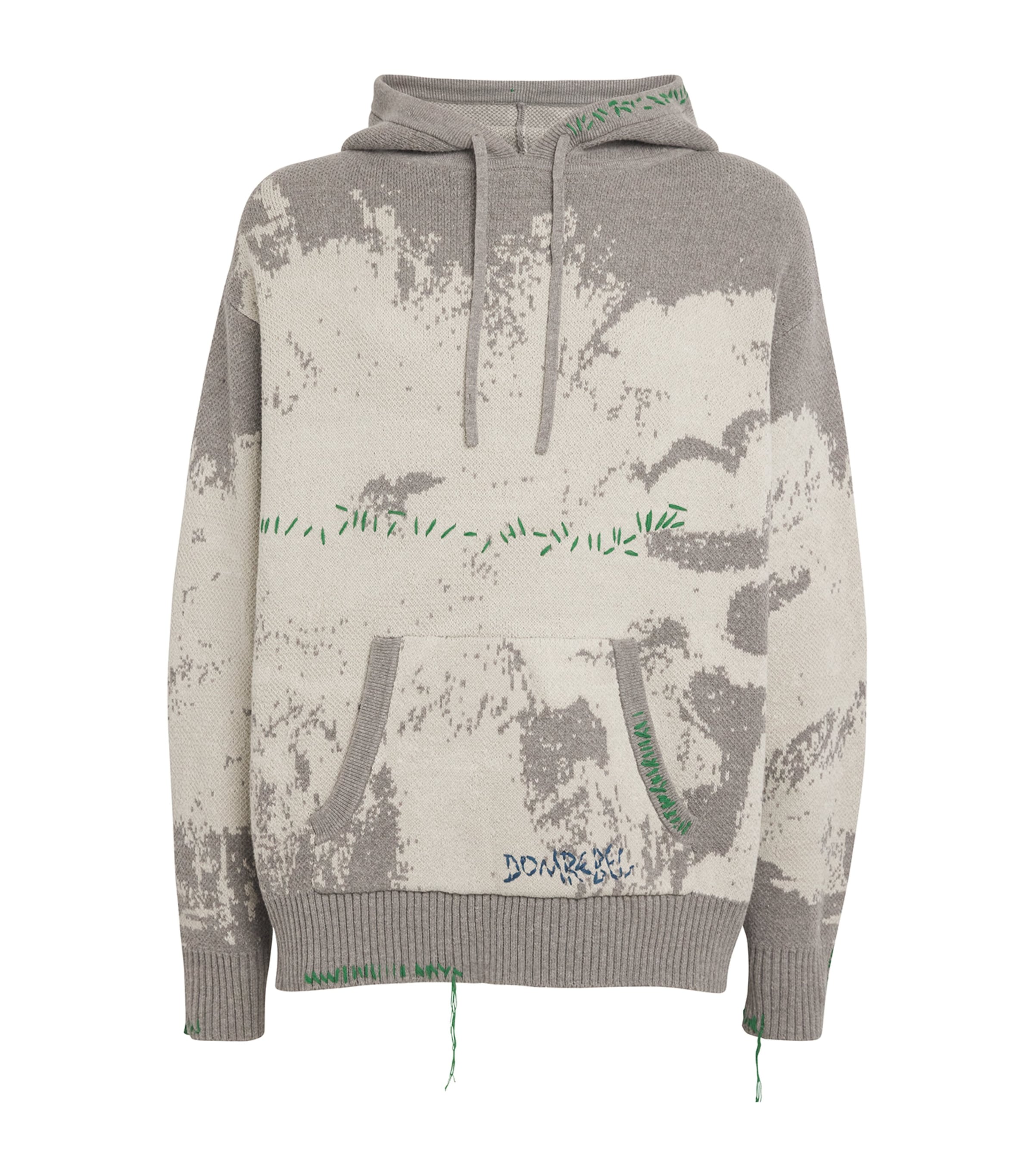 Shop Domrebel Jacquard Splash Hoodie In Grey