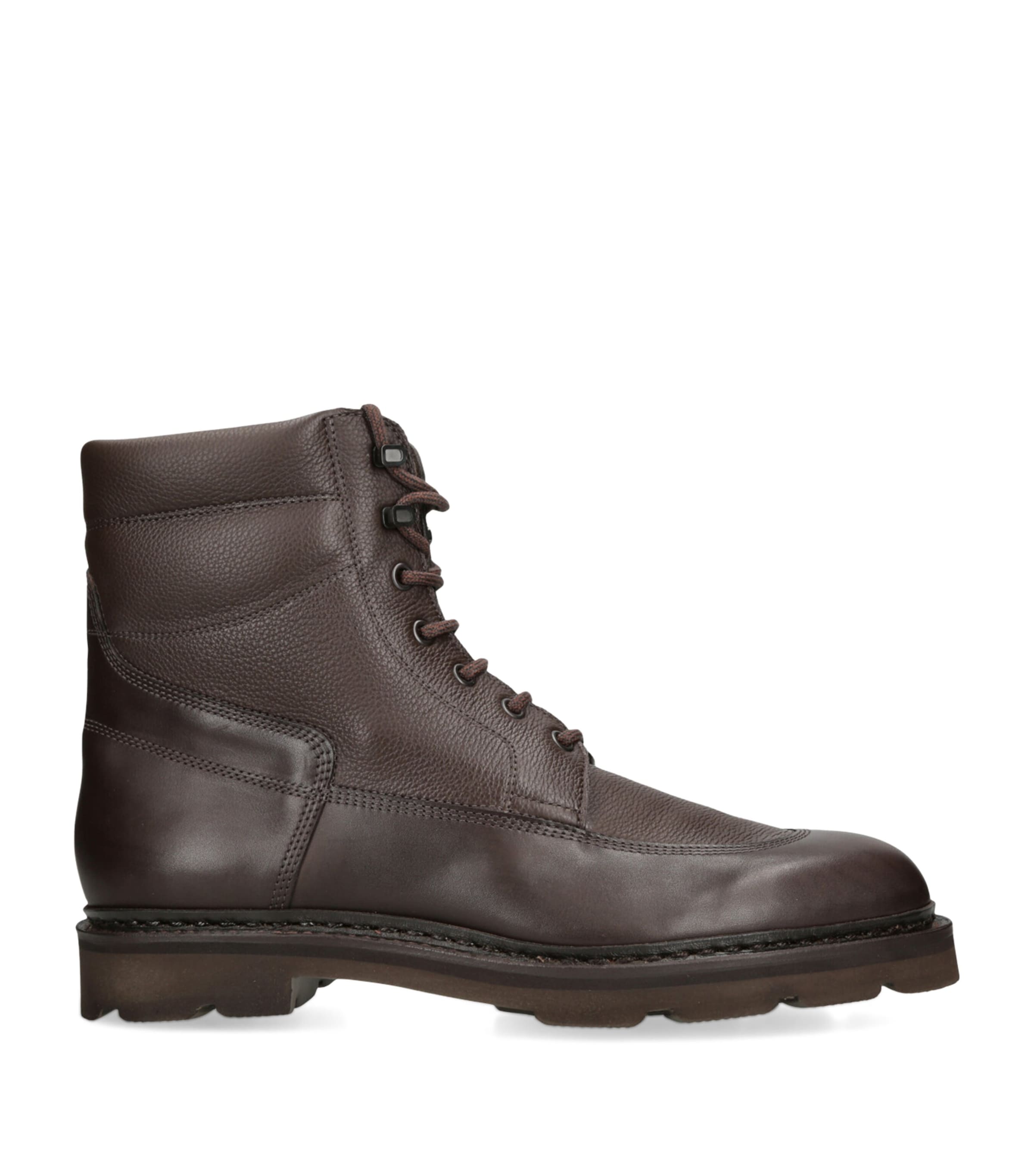 John Lobb Leather Weekend Boots In Brown