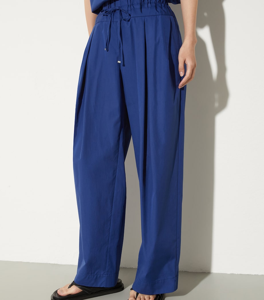 Cotton Drawstring Trousers NAVY Image 3