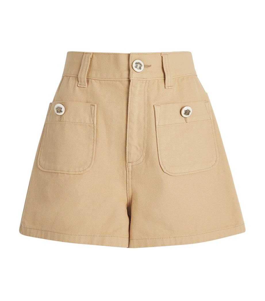 Sandro Paris Womens Denim Shorts Beige Image 1
