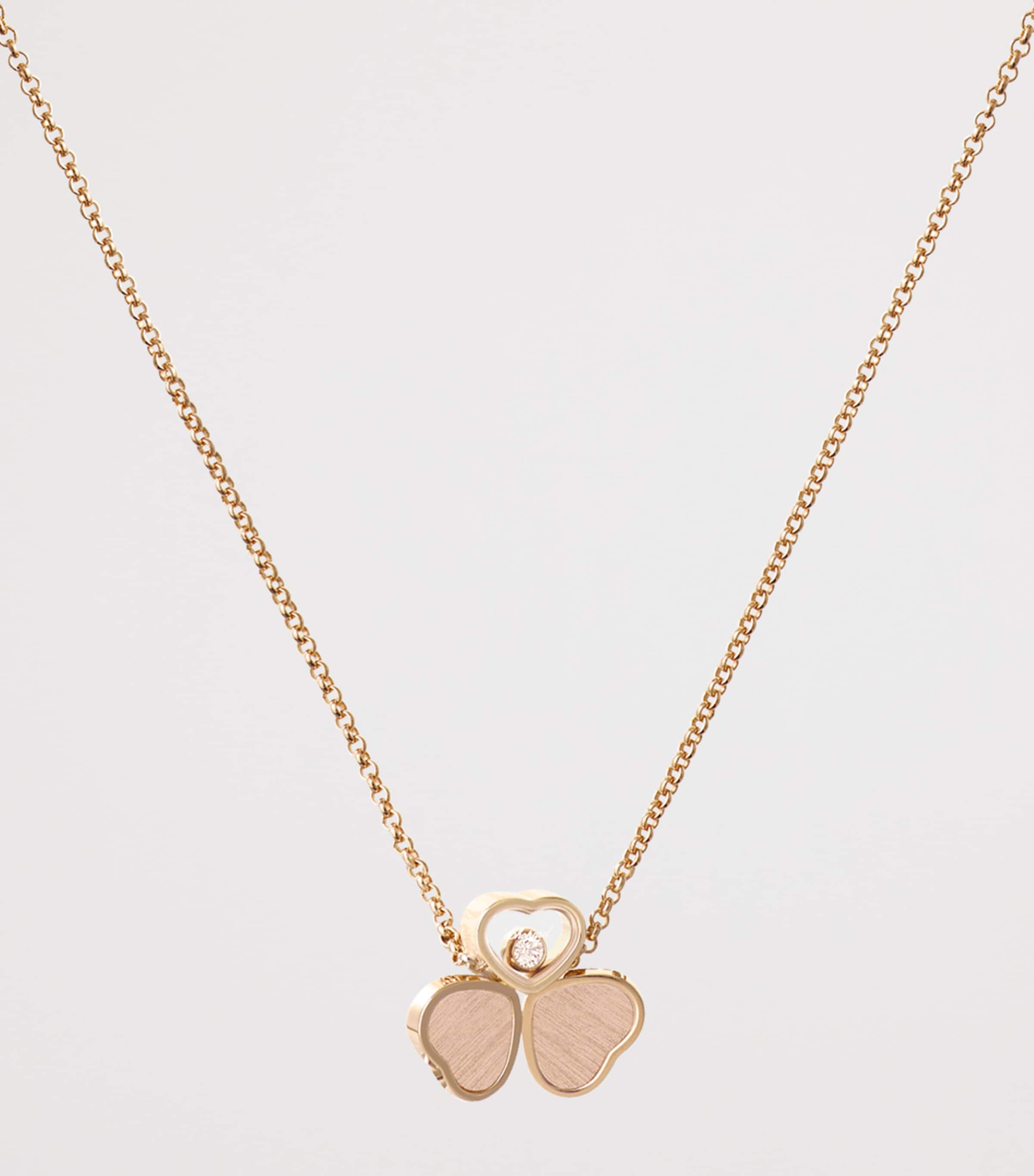Rose Gold and Diamond Happy Hearts Wings Necklace 18K ROSE GOLD Image 4