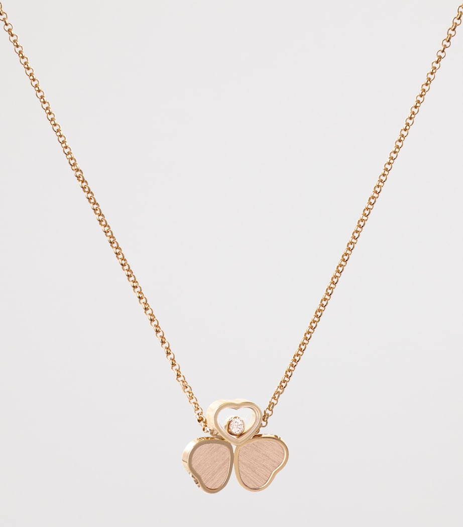 Rose Gold and Diamond Happy Hearts Wings Necklace 18K ROSE GOLD Image 4