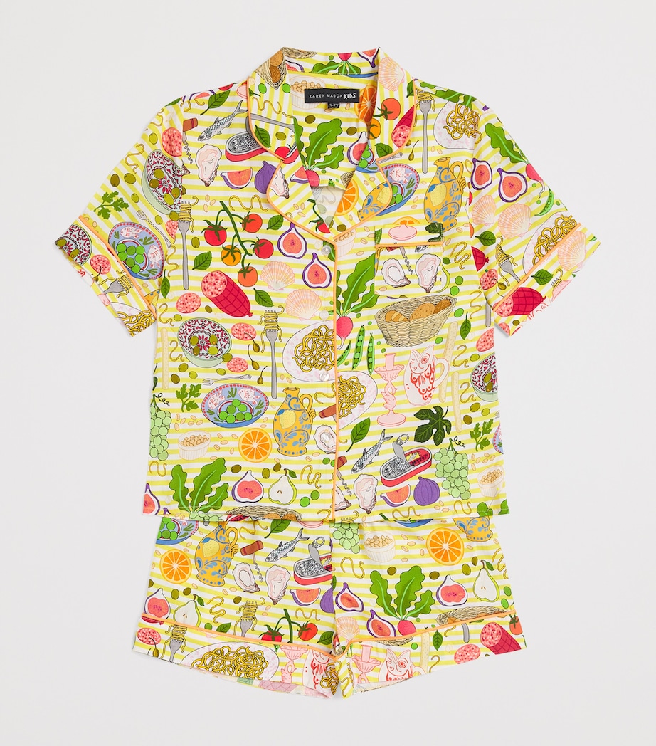 KAREN MABON KIDS Antipasti Print Short Pyjama Set (2-13 Years) Yellow Image 3