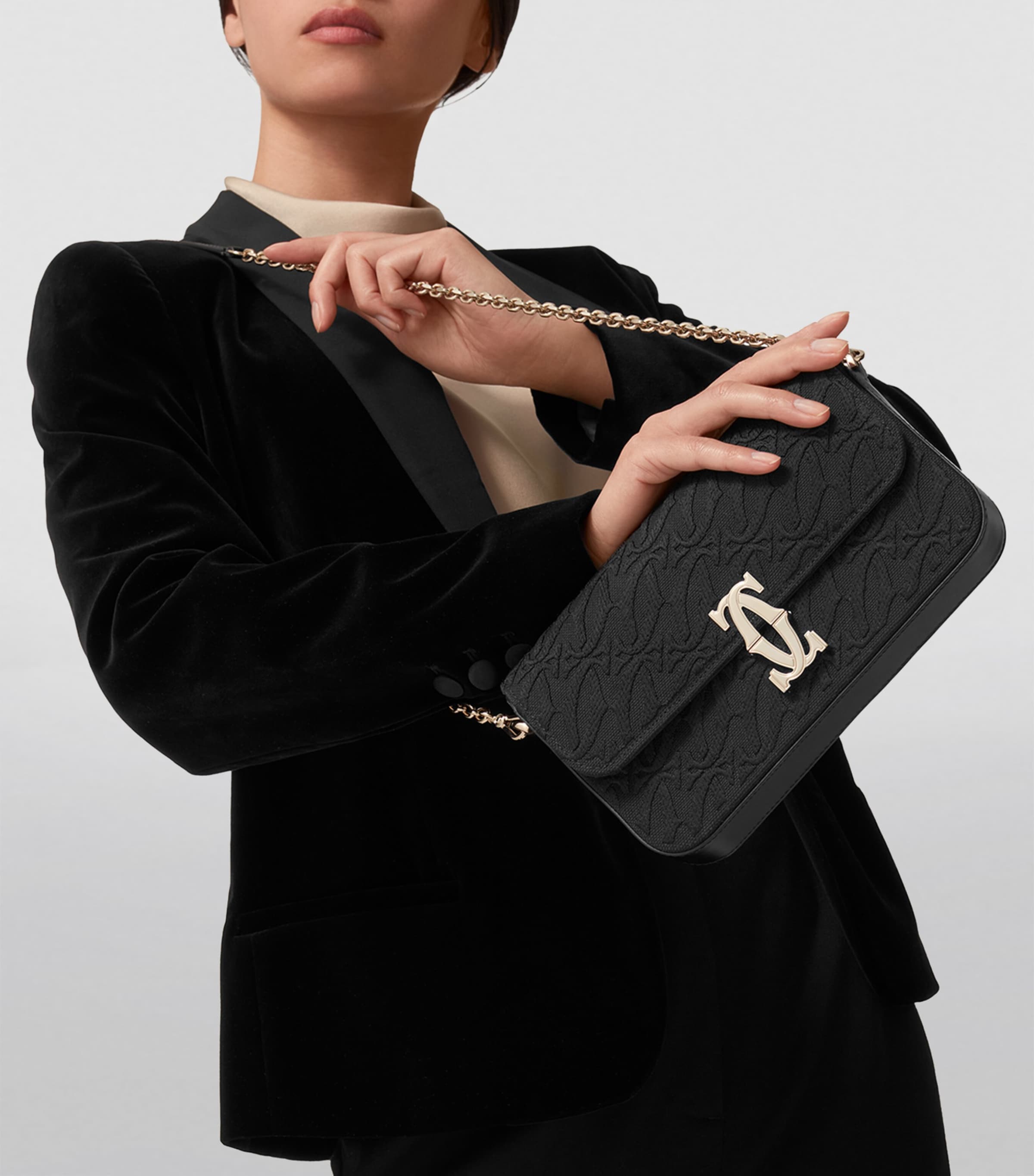 Leather Mini C de Cartier Shoulder Bag BLACK Image 2