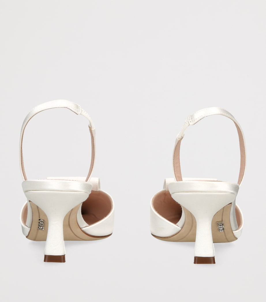 Rodo Satin Dafne Slingback Heels 75 White Image 4