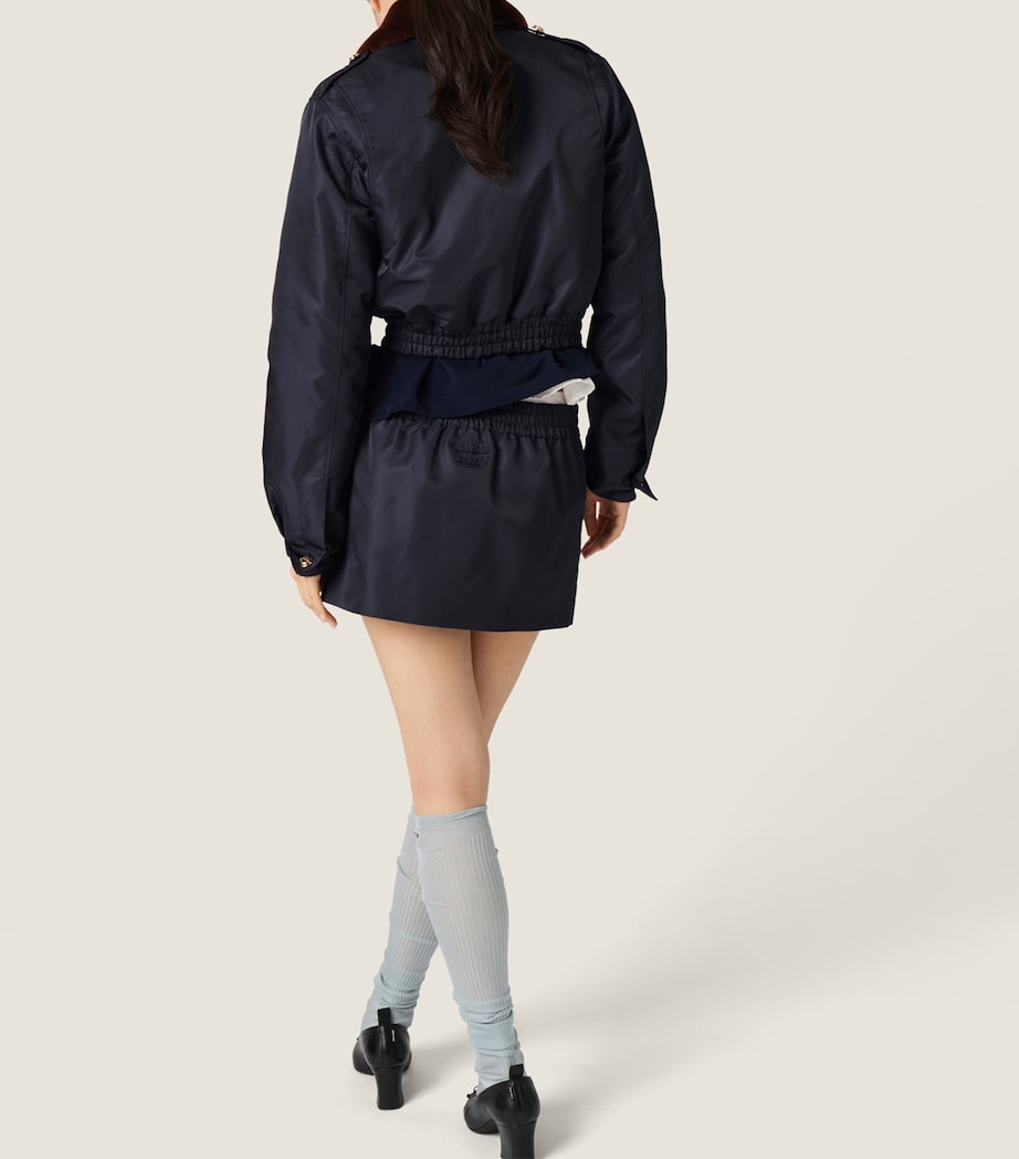 Miu Miu Womens Technical Buttoned Mini Skirt Image 3