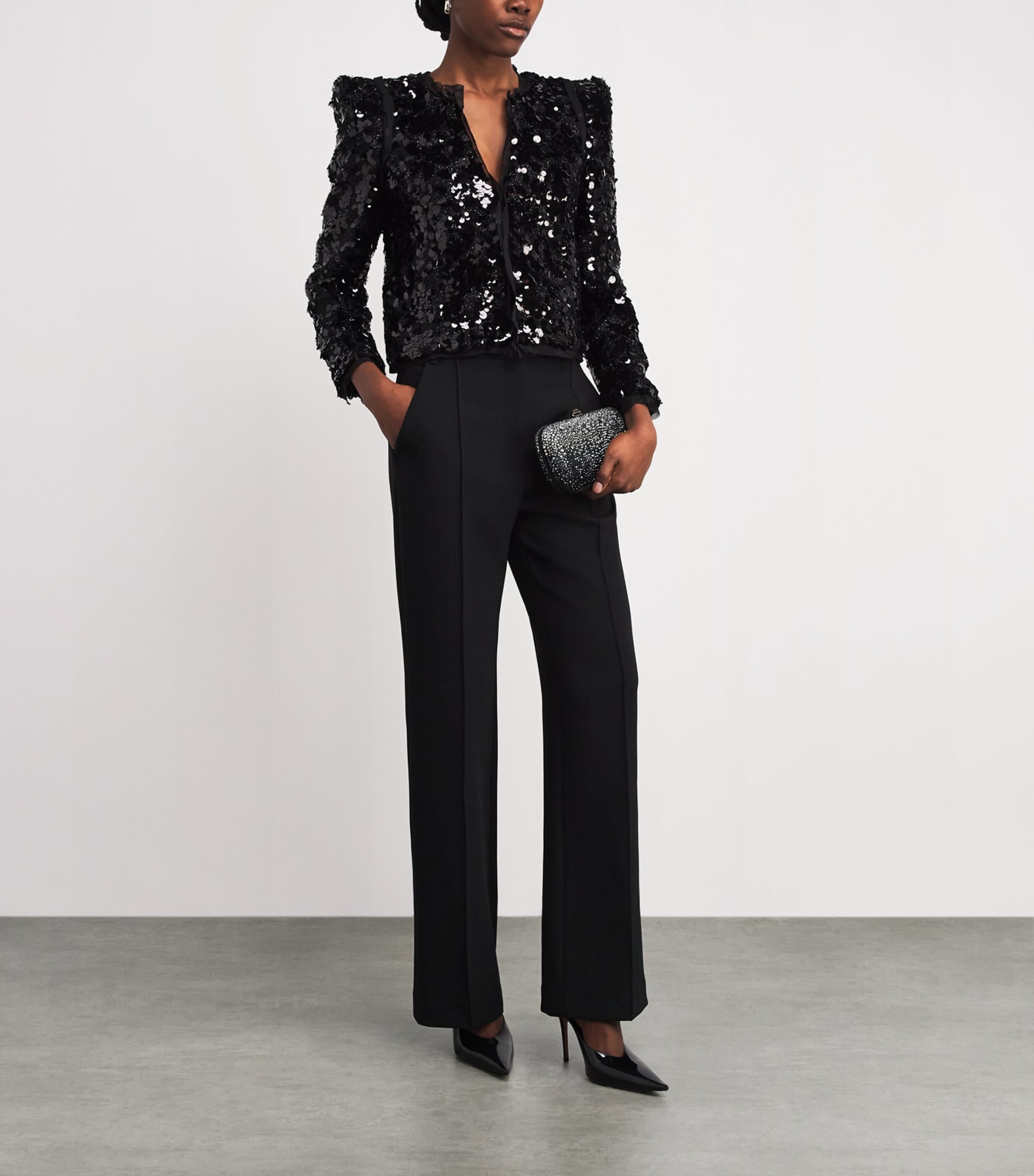 Sequinned Shai Jacket BLAC BLACK Image 2