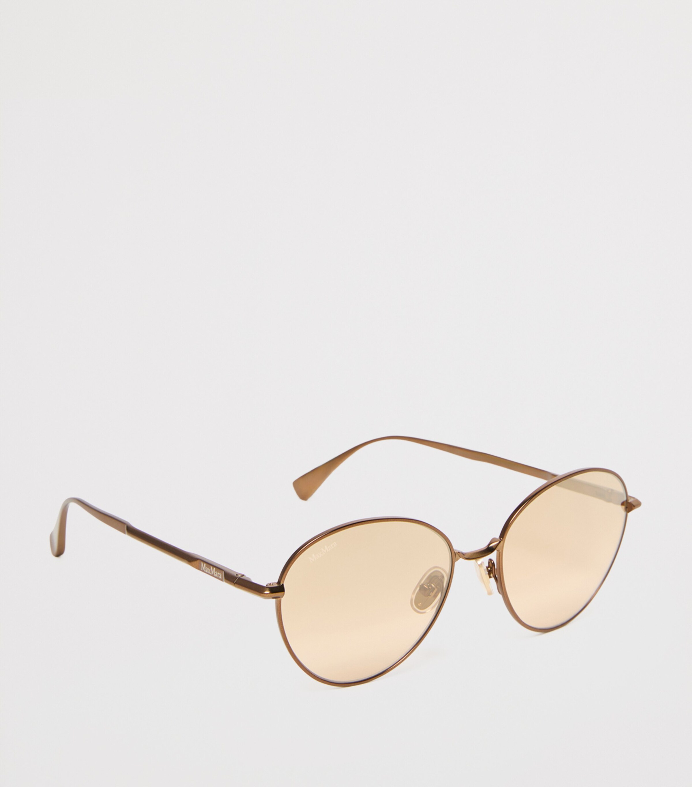 Max Mara Metal Oval Sunglasses Camel Image 2
