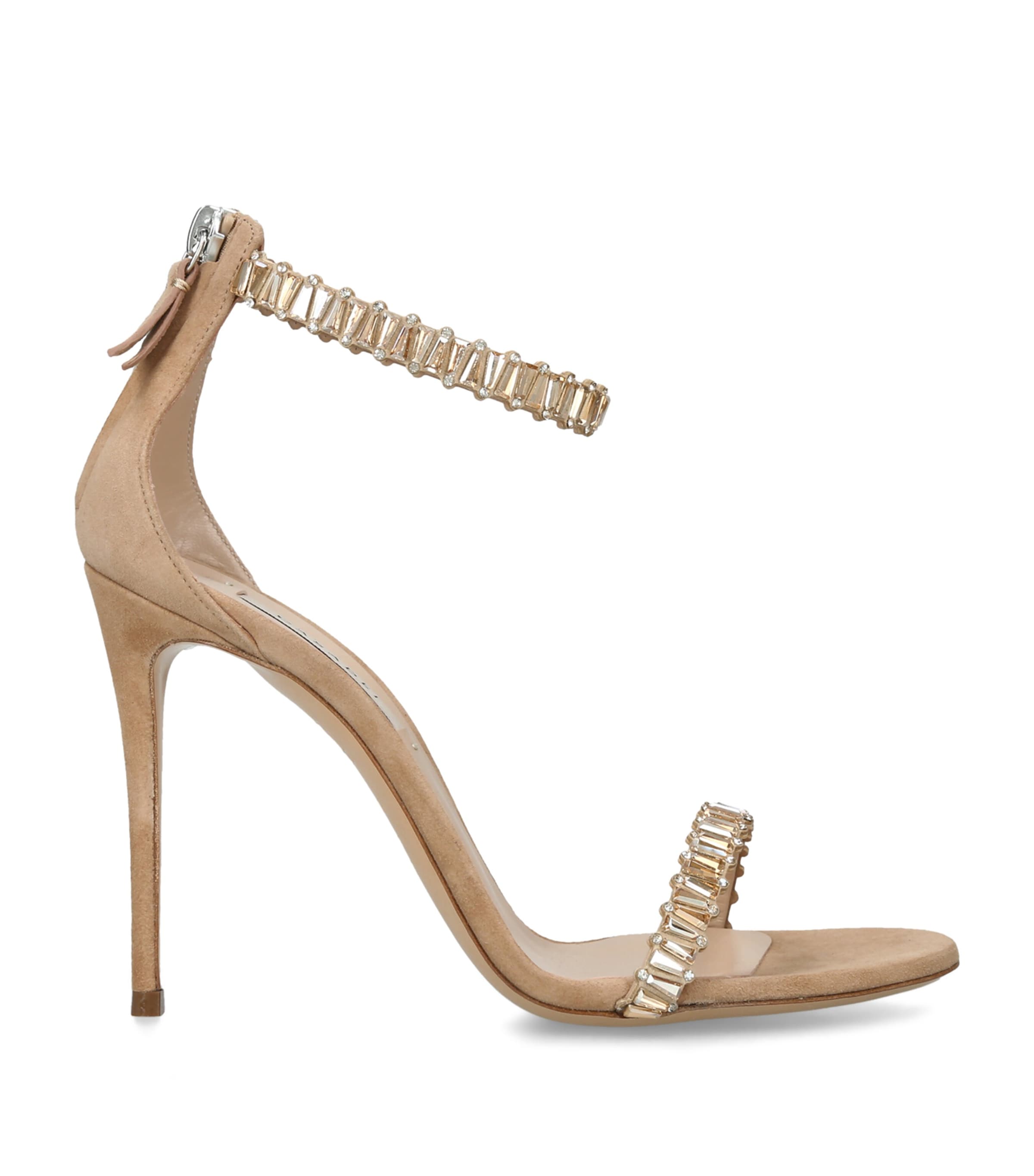 Casadei Suede Julia Heaven Sandals 100 Beige Comb