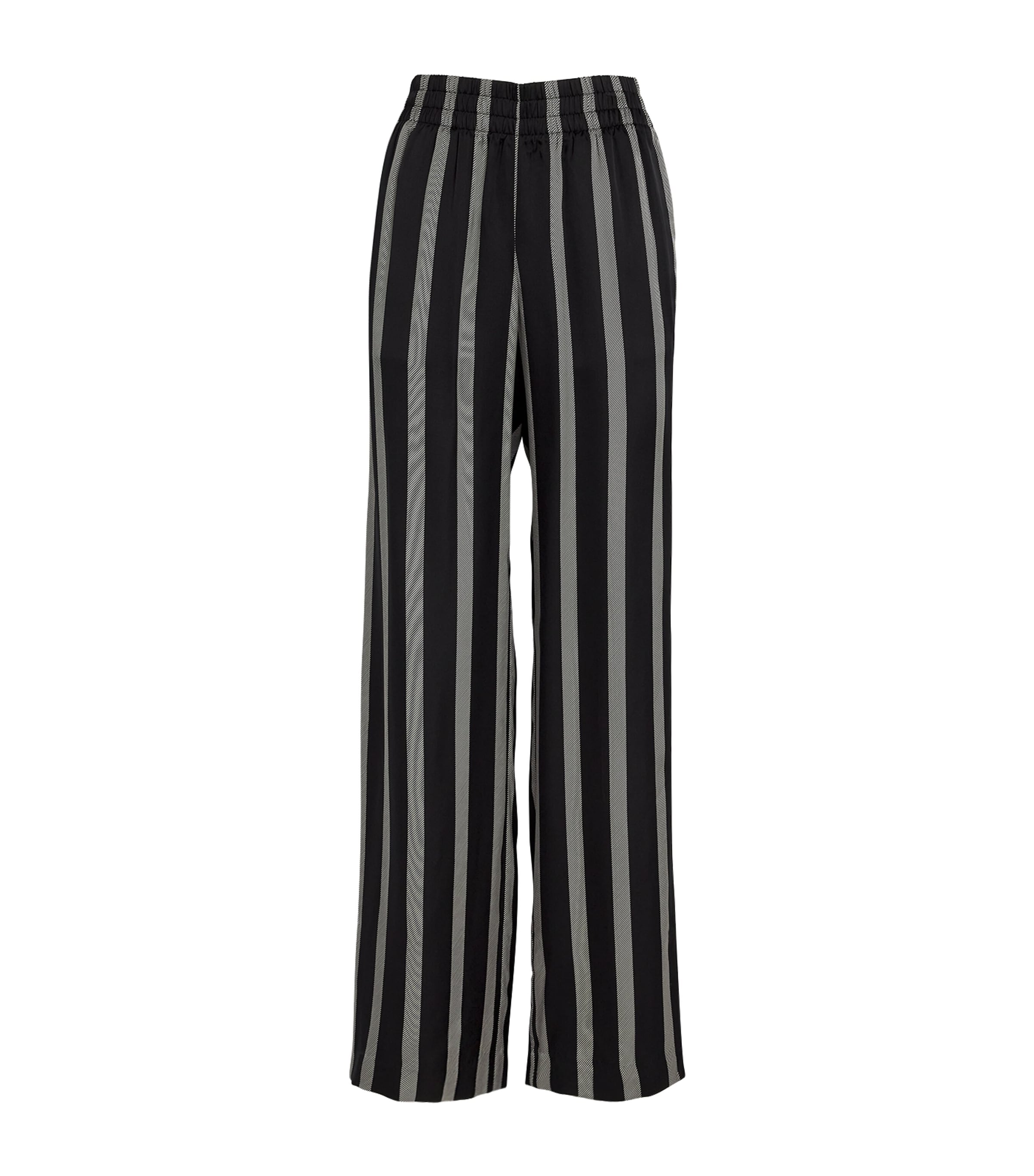 ANINE BING SILK-BLEND STRIPED SOTO TROUSERS