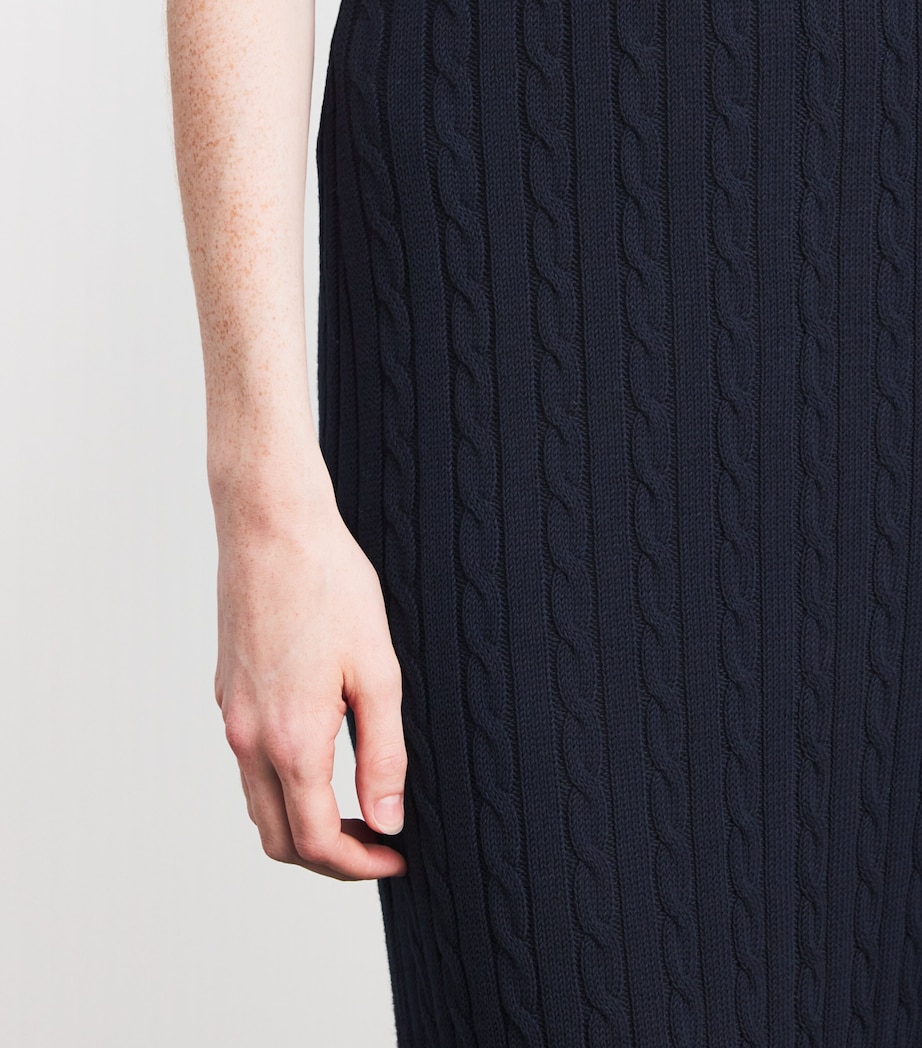 Cotton Cable-Knit Maxi Dress HUNTER NAVY Image 6