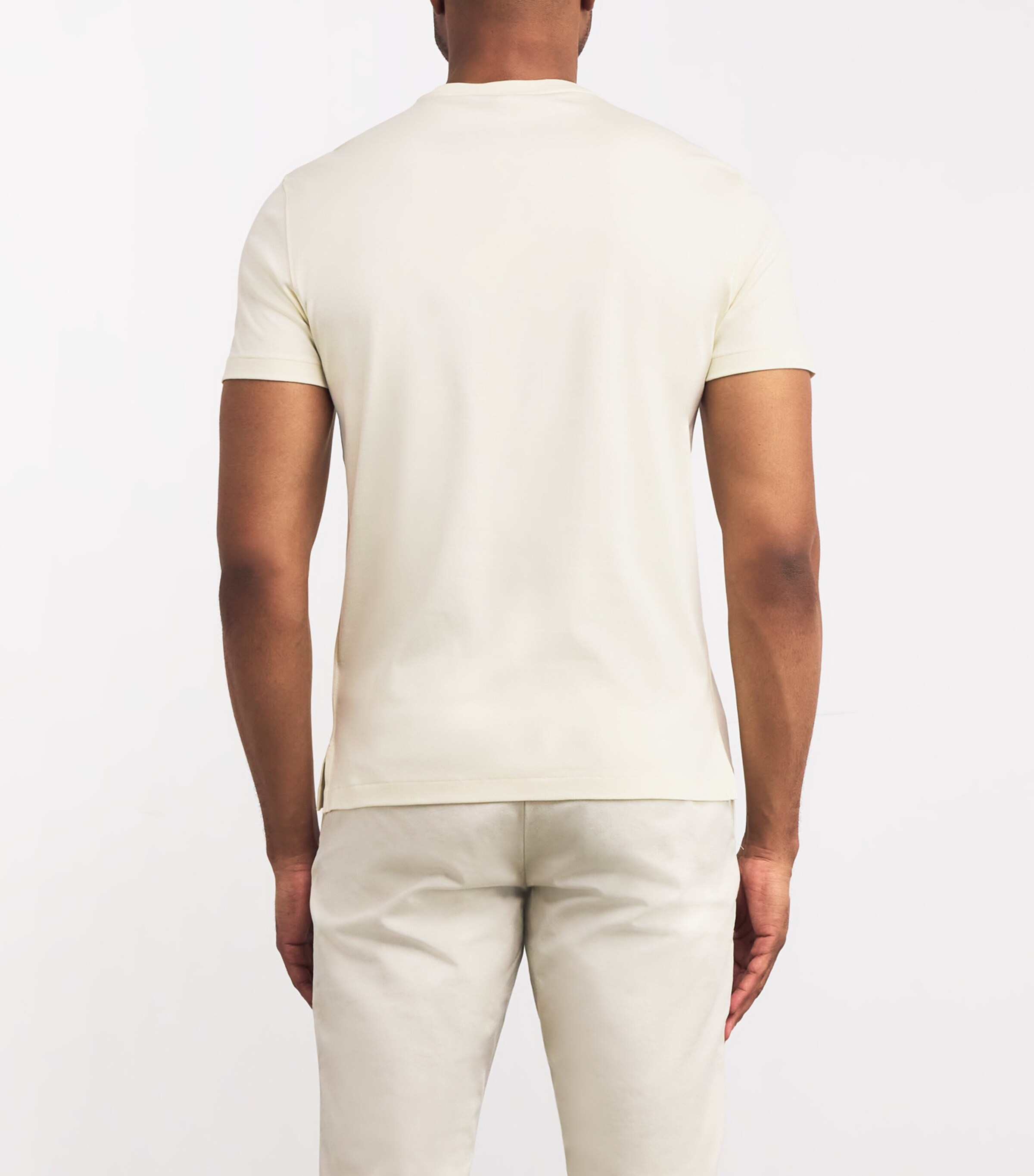 Ralph Lauren Purple Label Mens Cotton T-Shirt Classic Cream Image 4