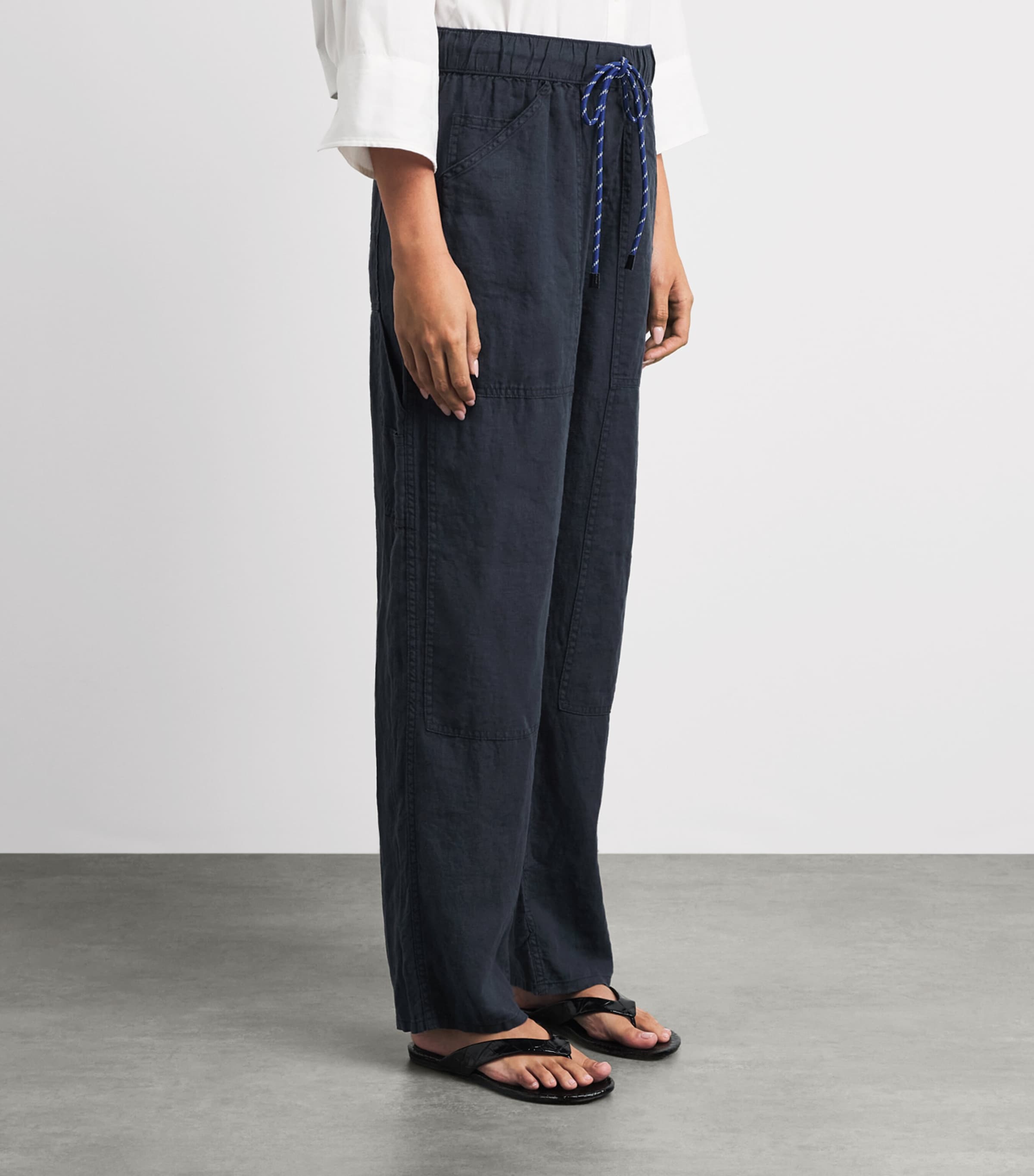 Rag & Bone Womens Linen Atlas Wide-Leg Trousers Sal Image 4