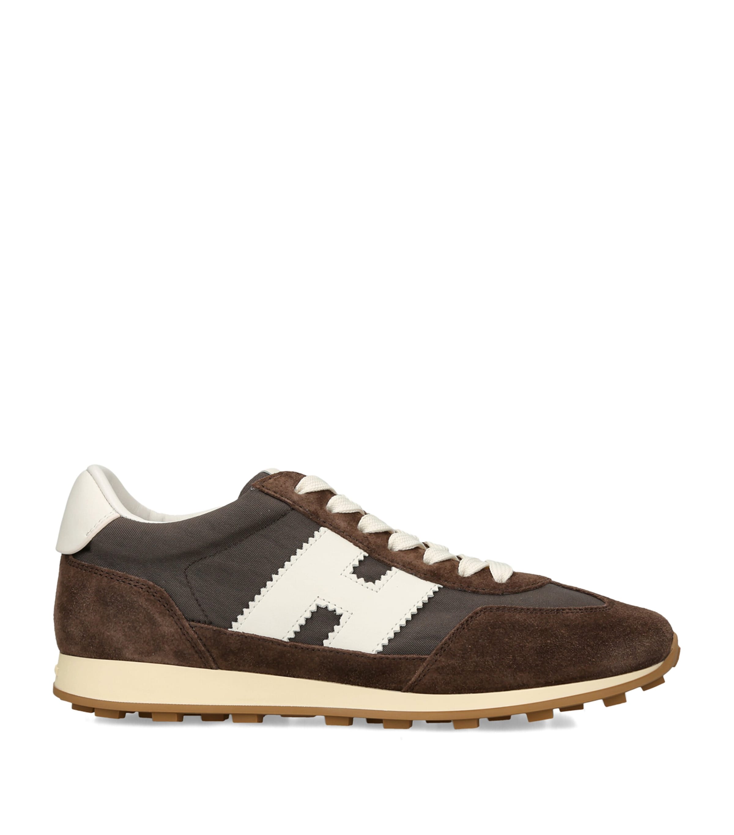 Hogan Suede-Mesh Athletic Sneakers Dark Brown Image 1