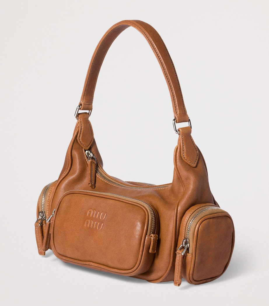 Nappa Leather Pocket Top-Handle Bag F098L Image 3