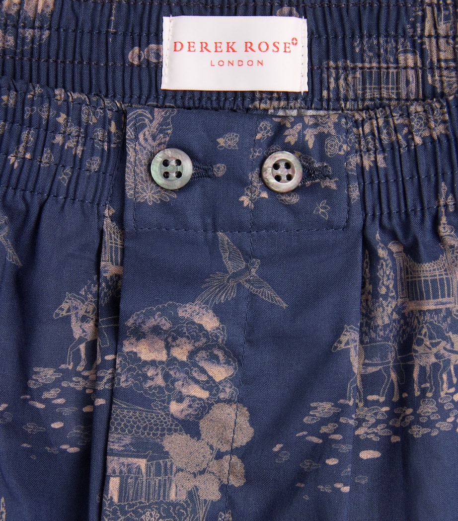 Derek Rose Mens Cotton Boxer Shorts Nav Image 5