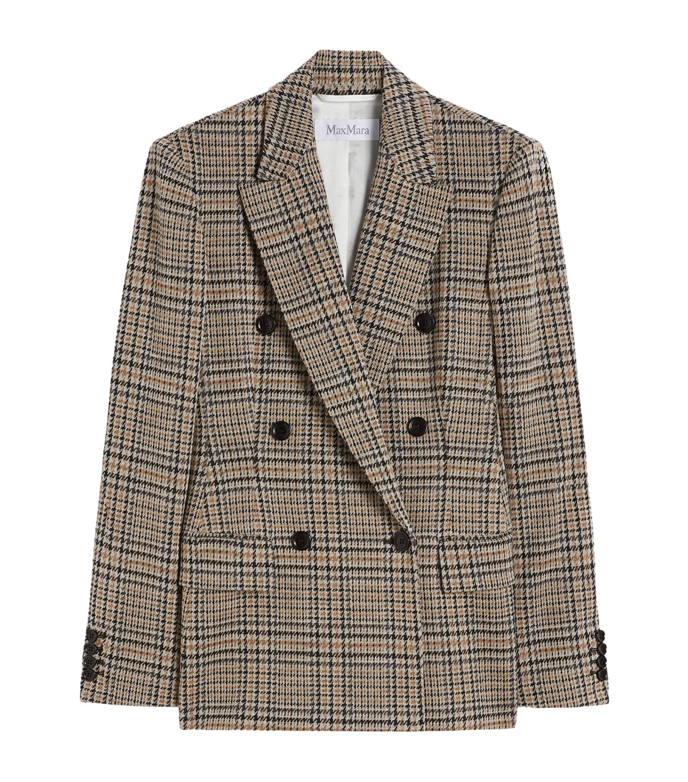 Wool-Cotton Check Blazer BLACK GREY Image 1
