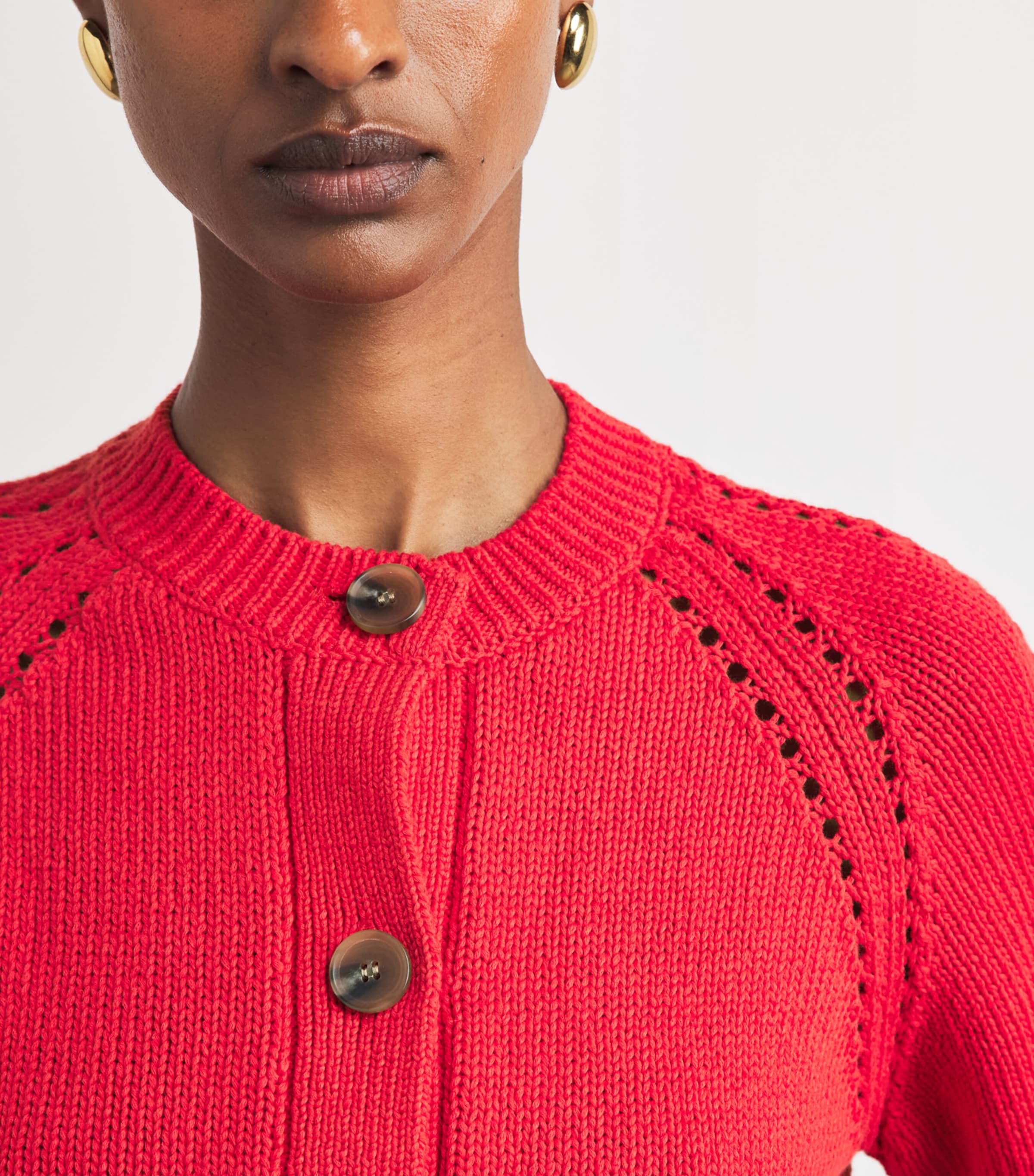 ME+EM Womens Organic Cotton Knit Top Lipstick Red Image 3