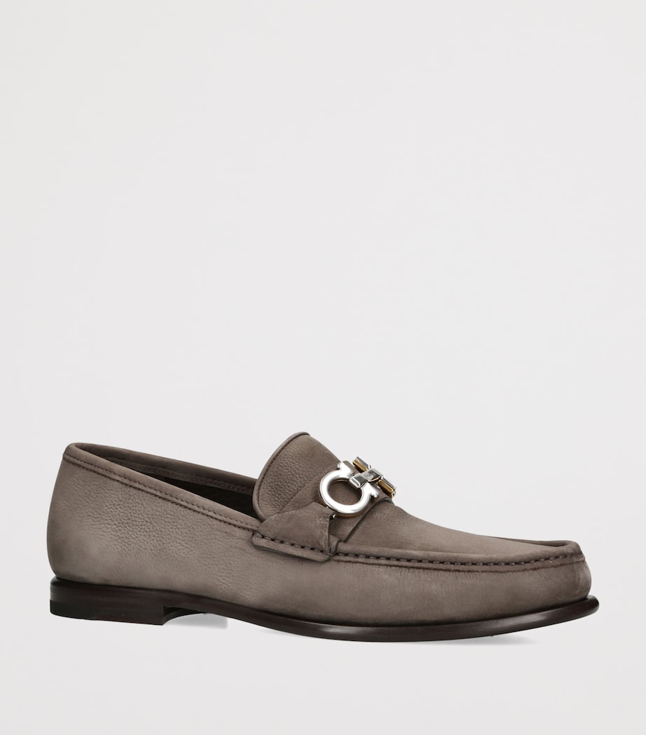 Salvatore Ferragamo Nubuck Leather Avril Loafers Brown Image 3