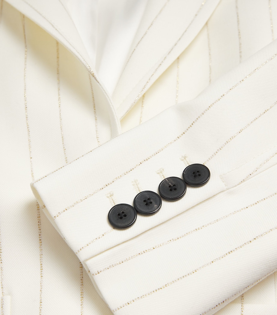Metallic Pinstripe Blazer IVORY/GOLD Image 5