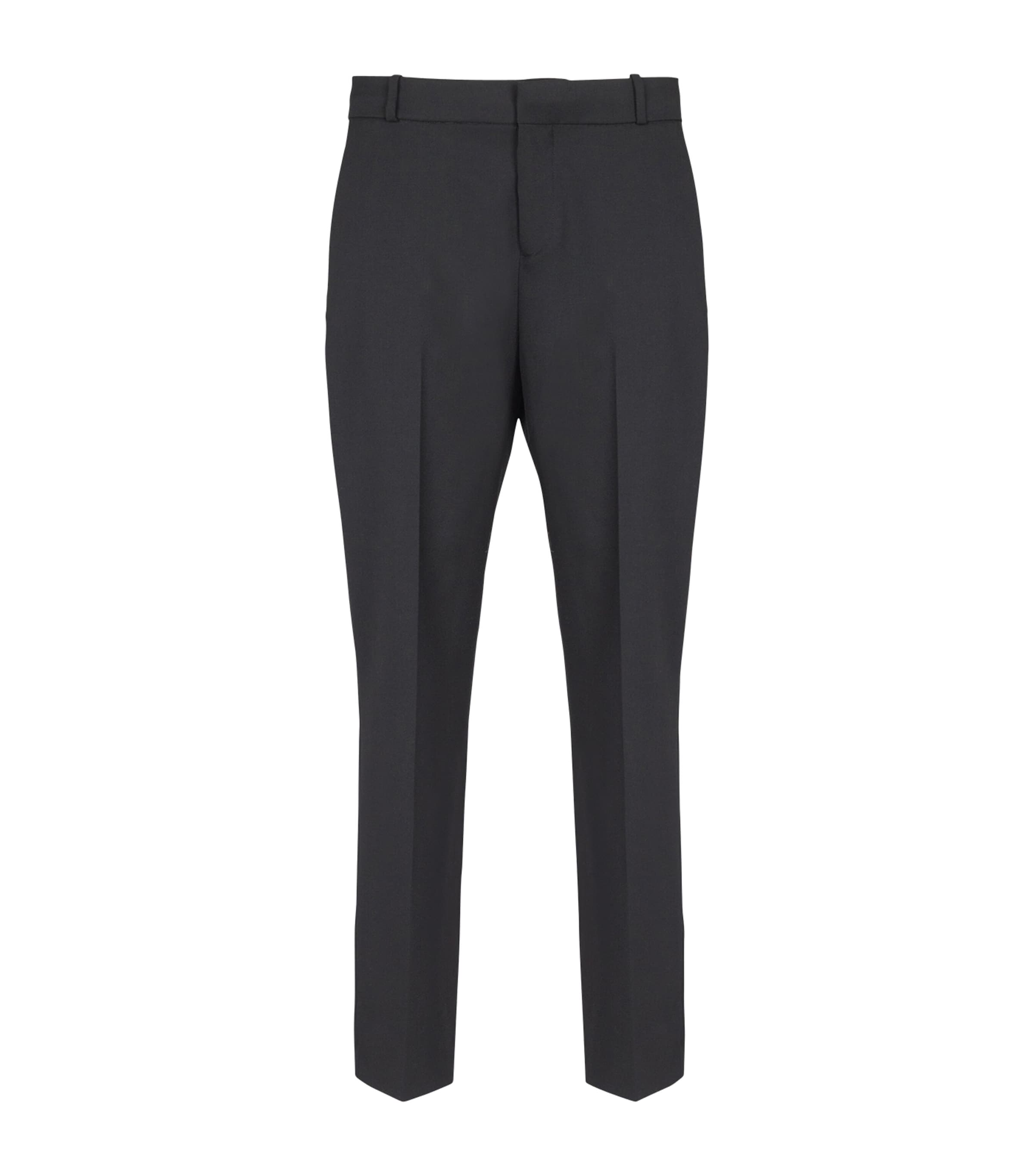 Balmain Wool Slim Tailored Trousers In Black