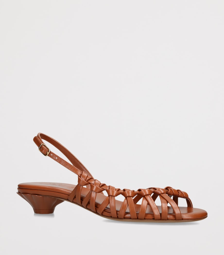 Chloé Leather Estra Slingback Sandals 40 Brown Image 3