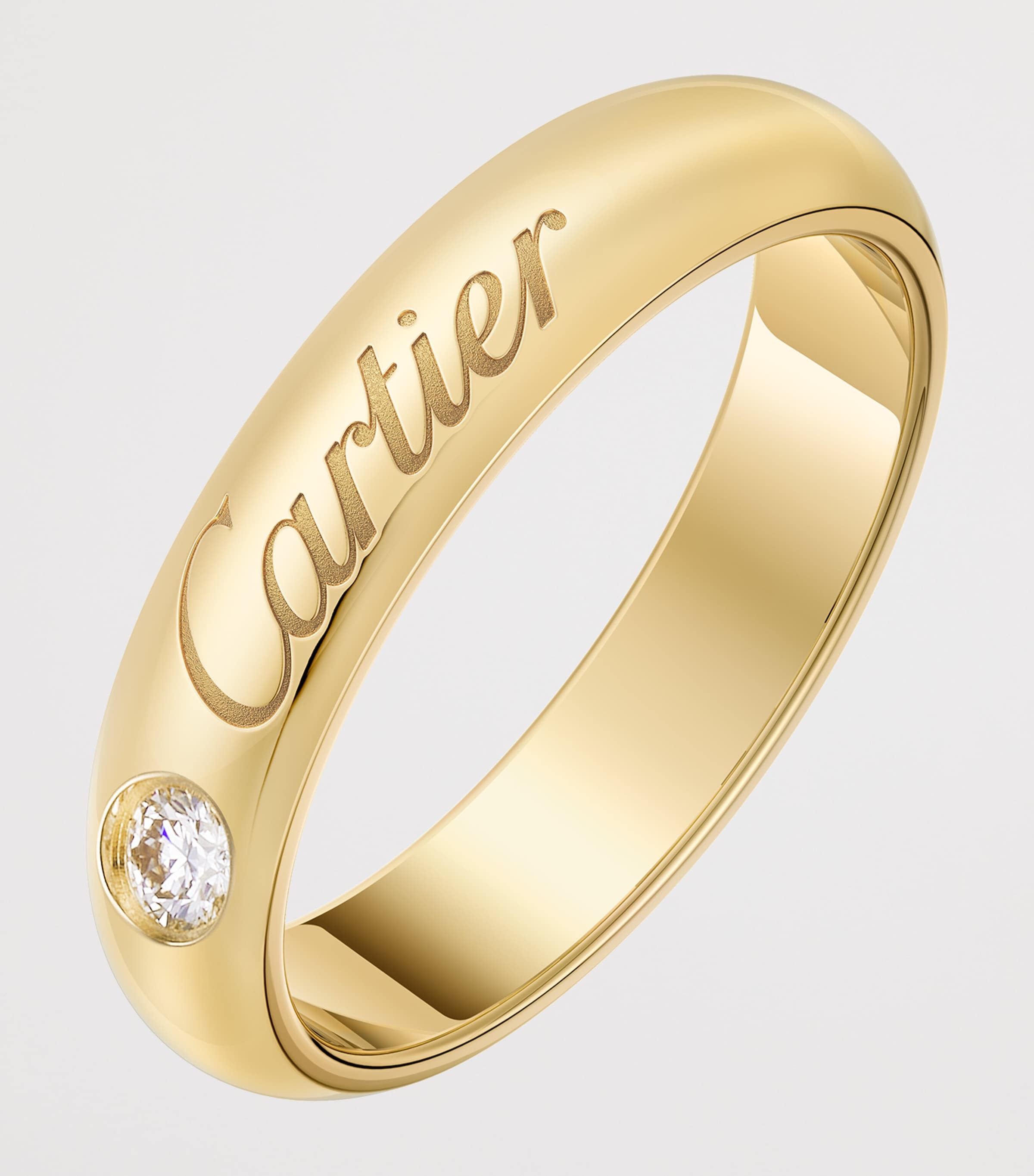 Yellow Gold and Diamond C de Cartier Curved Wedding Ring YELLOW GOLD Image 2